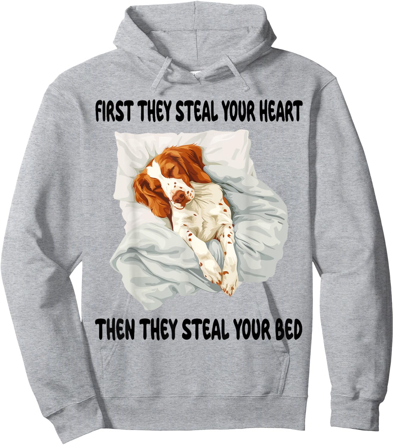 English Setter Sleeping Pajamas Nightgown Hoodie - Hoodie | Ash