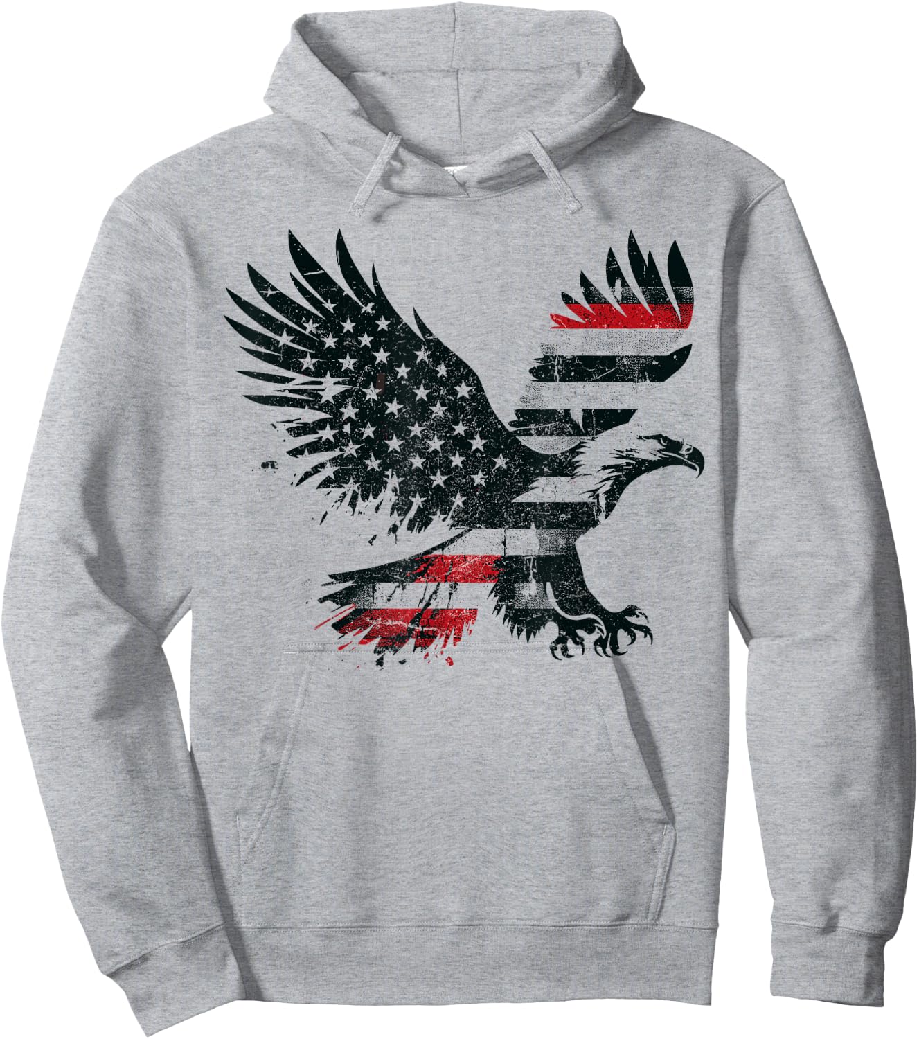 Bald Eagle Mullet Merica American Flag Patriotic 4th Of July Men Hoodie - Hoodie | Ash