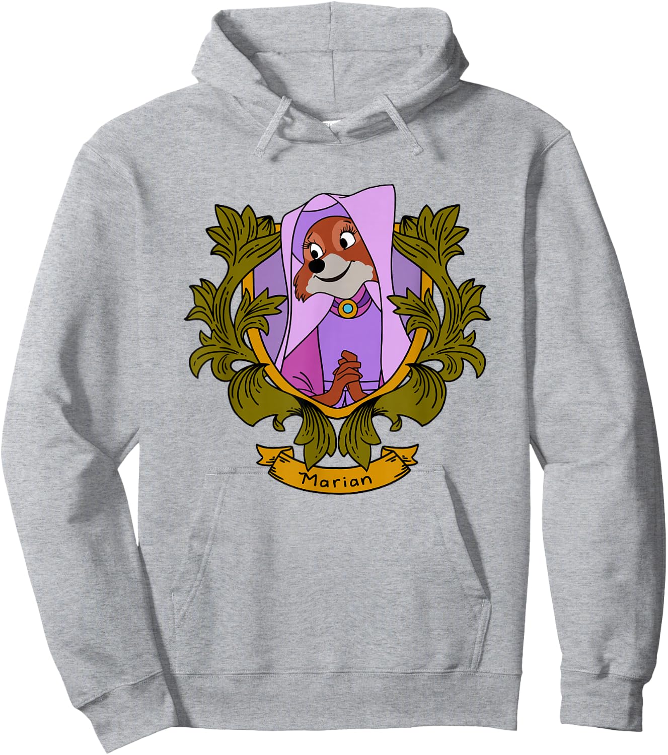 Disney Robin Hood Marian Vintage Floral Portrait Hoodie - Hoodie | Ash
