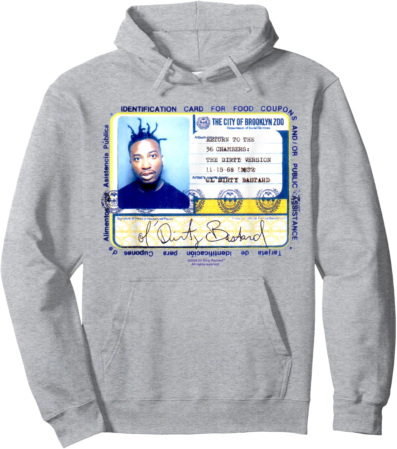 ODB Ol Dirty Ba-ard ID Return 36 Chambers Art Brooklyn Zoo Hoodie - Hoodie | Ash
