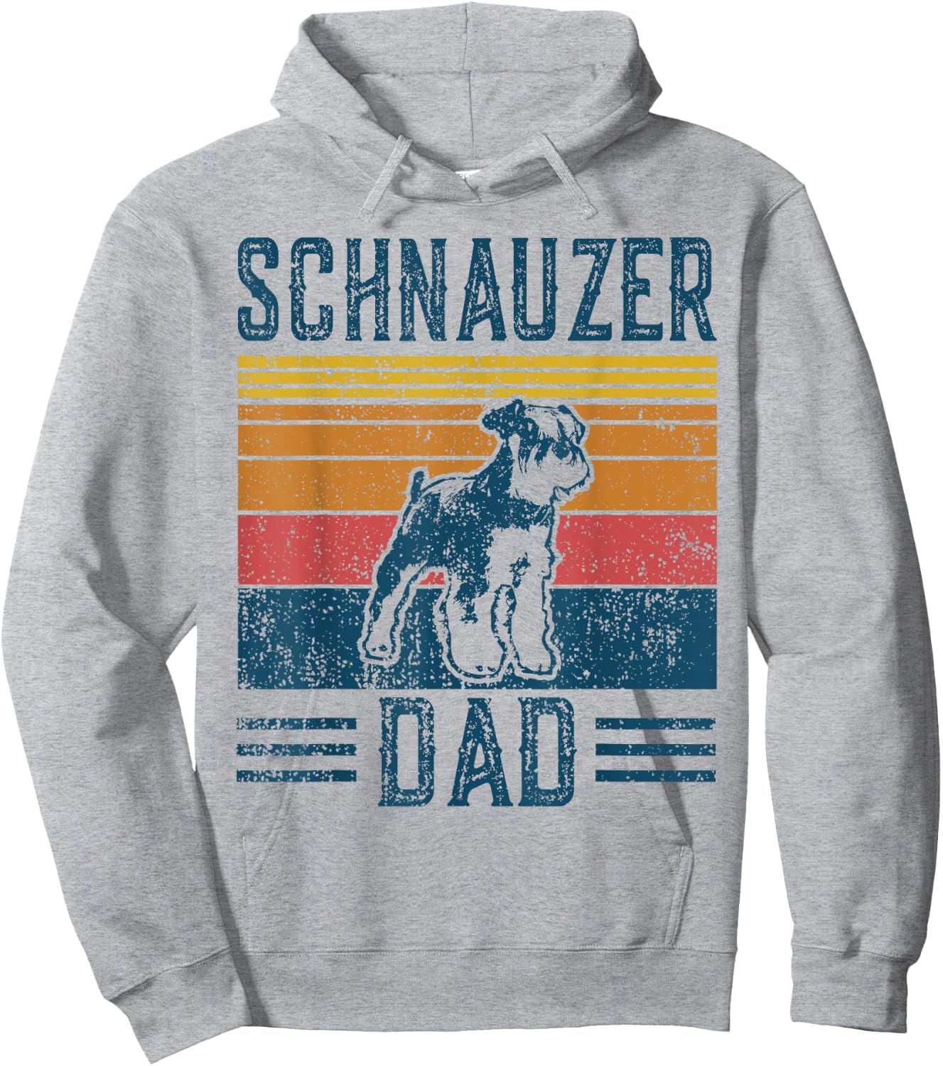 Dog | Schnauzer Pinscher Papa - Vintage Schnauzer Papa Women Girls Kids Hoodie - Hoodie | Ash