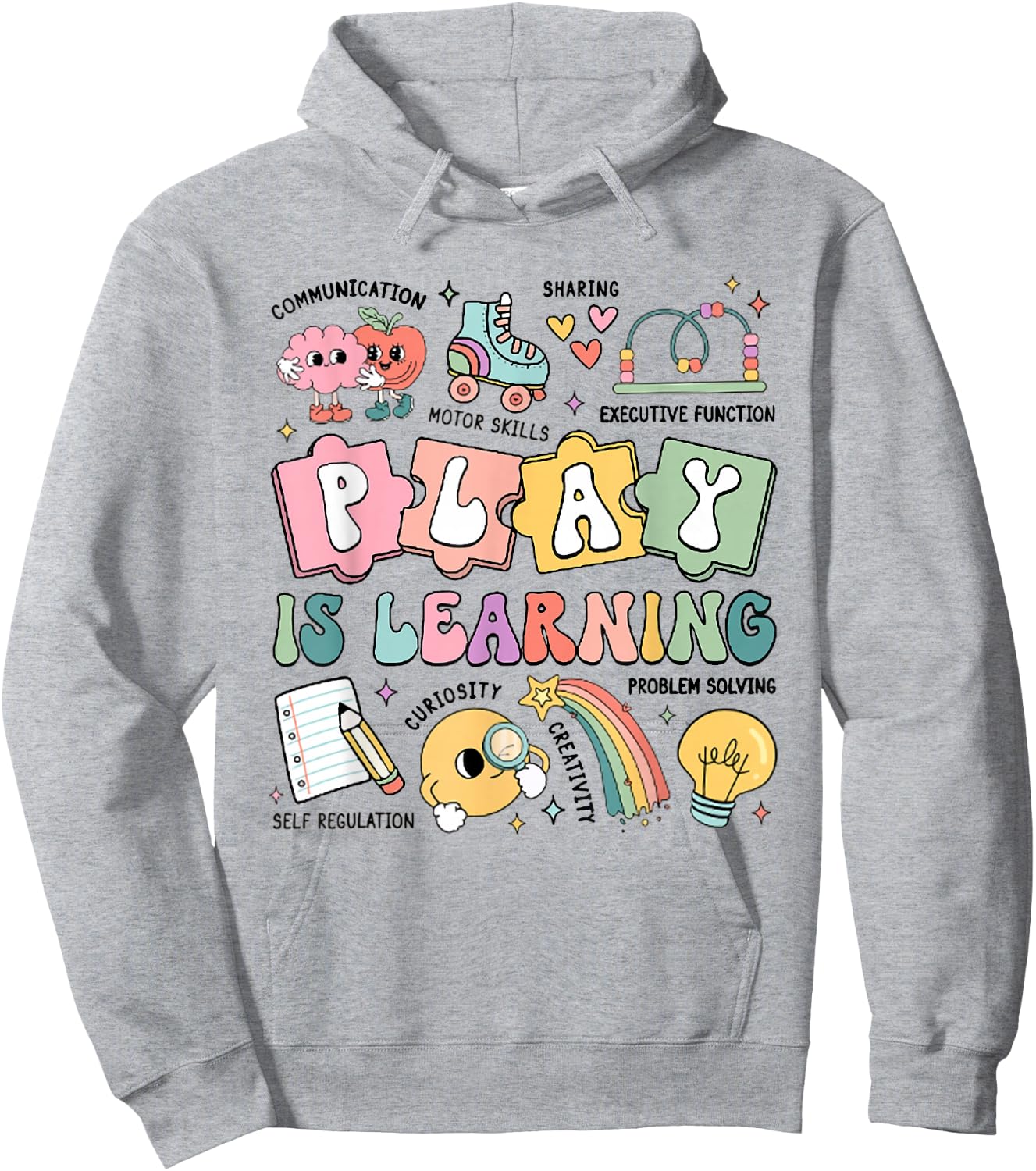 Retro Play Is Learning Kindergarten Teacher Team Women Hoodie - Hoodie | Ash
