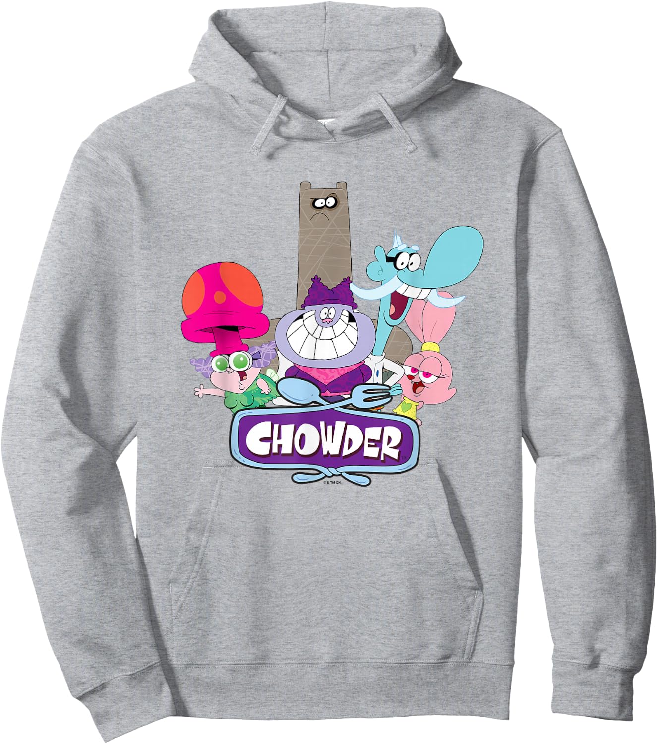 Chowder Main Characters Group Shot Logo Hoodie - Hoodie | Ash