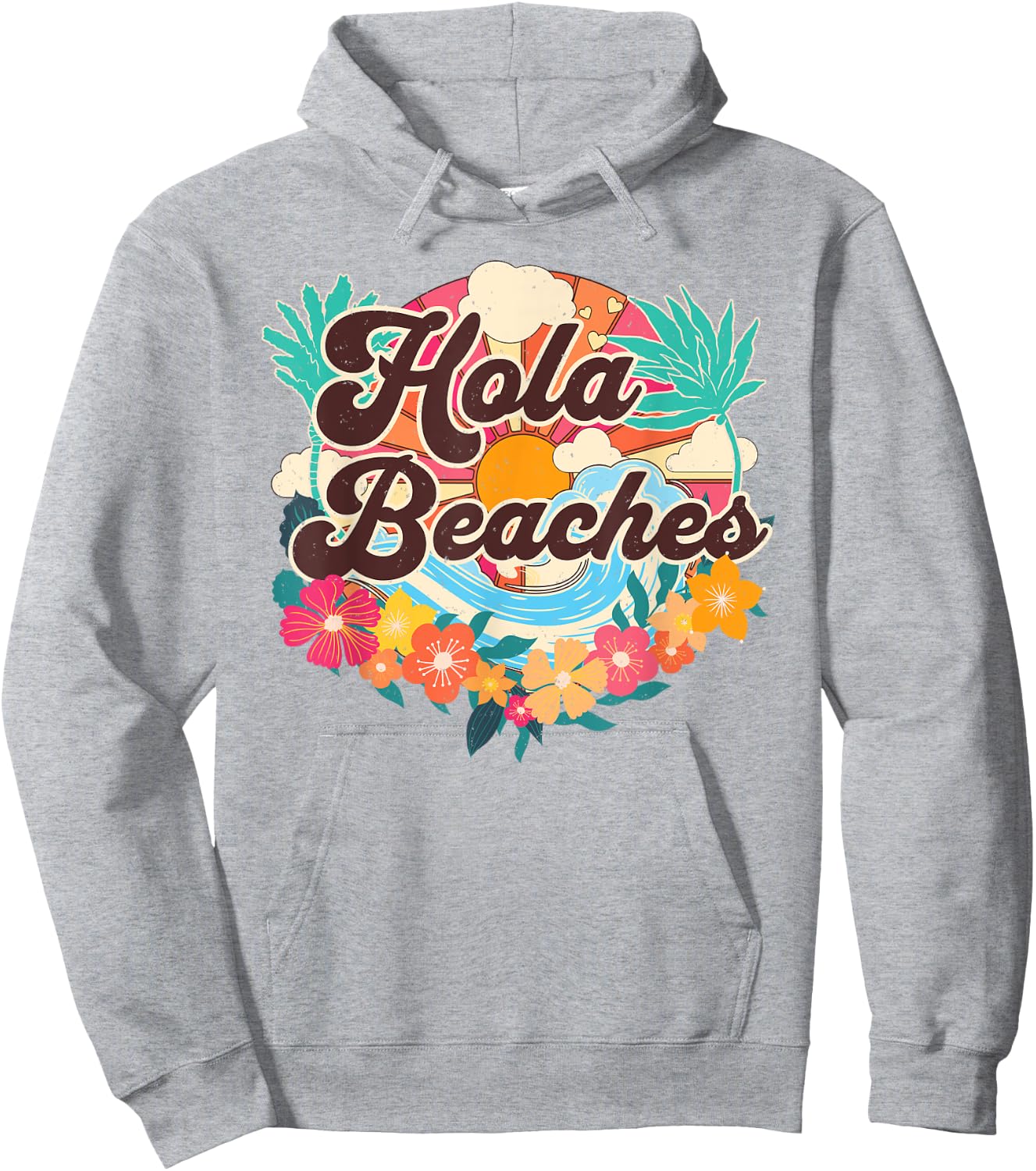 Hola Beaches Funny Beach Summer Vacation Family Matching Men Women Kids Hoodie - Hoodie | Ash