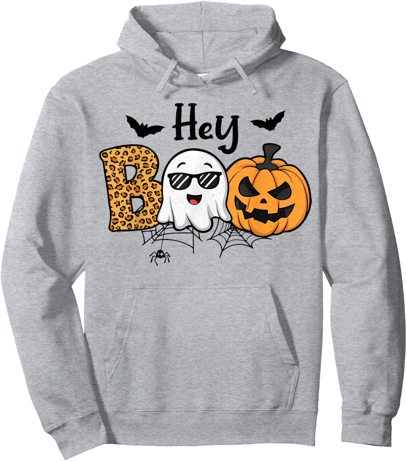 Halloween Hey Boo Ghost Pumpkin Costume Women Girls Kids Hoodie - Hoodie | Ash