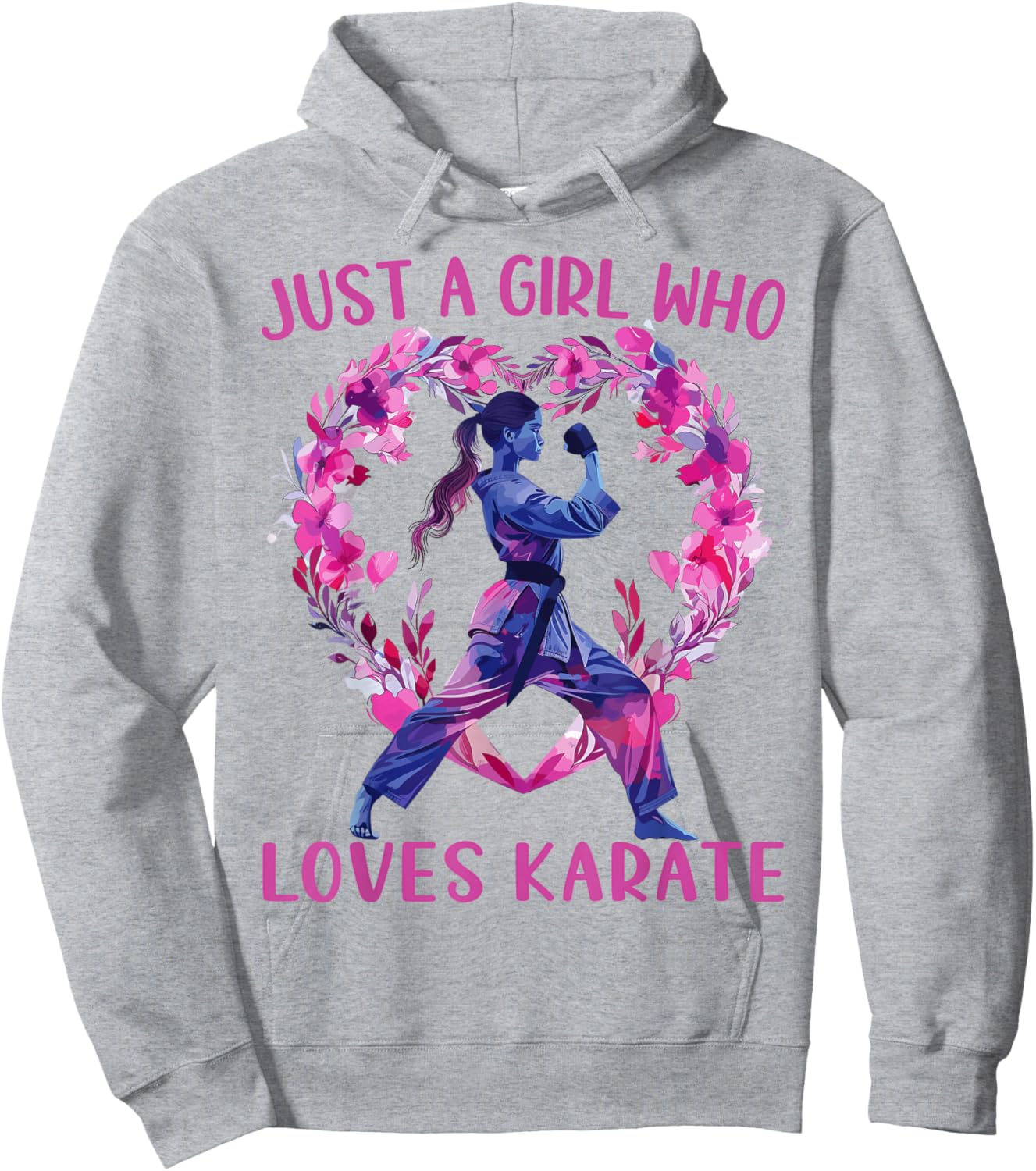 Just A Girl Who Loves Karate Cute Karate Lovers Gift Hoodie - Hoodie | Ash