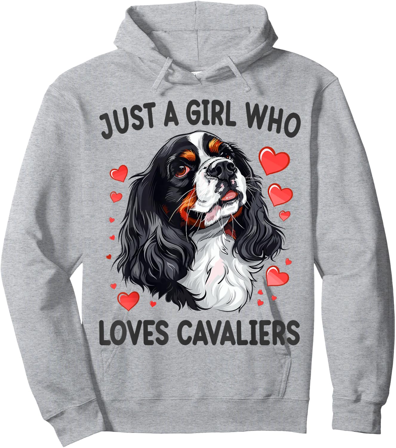 Just a Girl Who Loves Cavaliers King Charles Spaniel Dog Hoodie - Hoodie | Ash