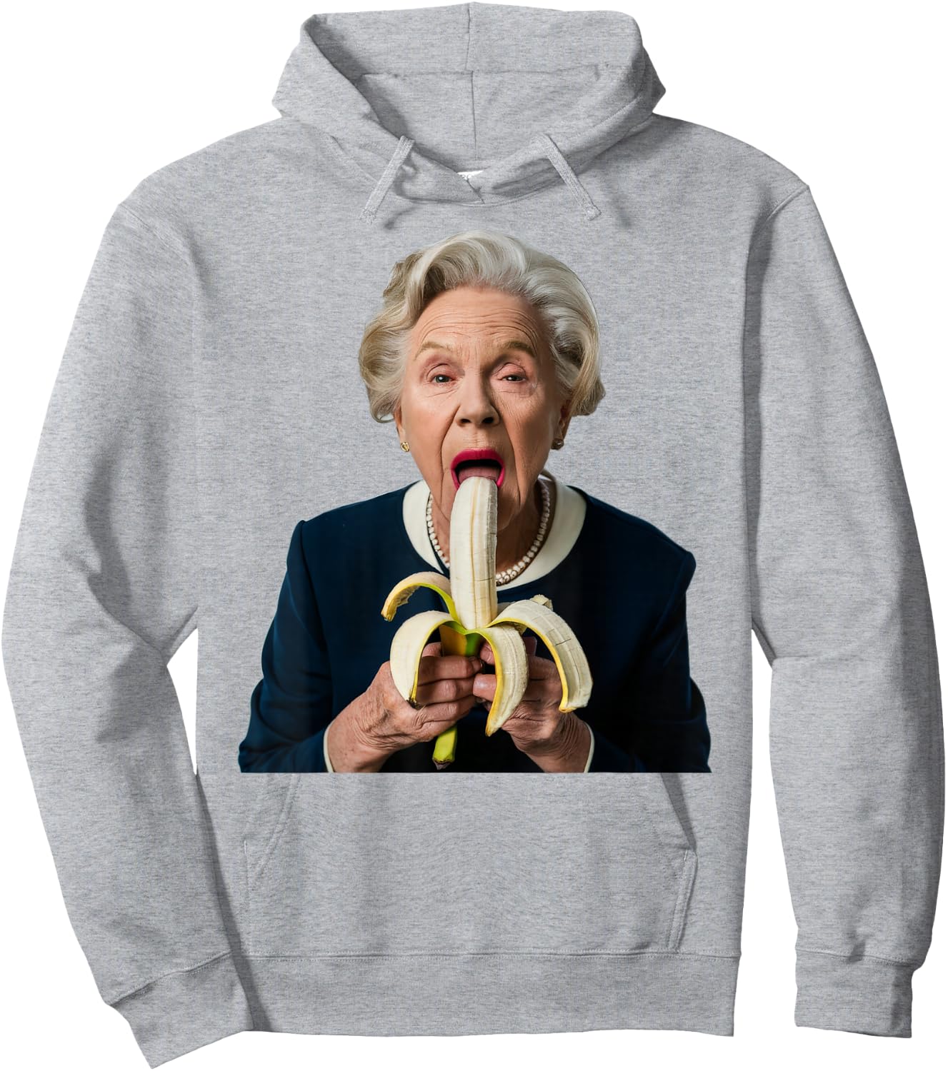 Oma Leckt Eis Creme Shirts Grandma Eats Banana Hoodie - Hoodie | Ash