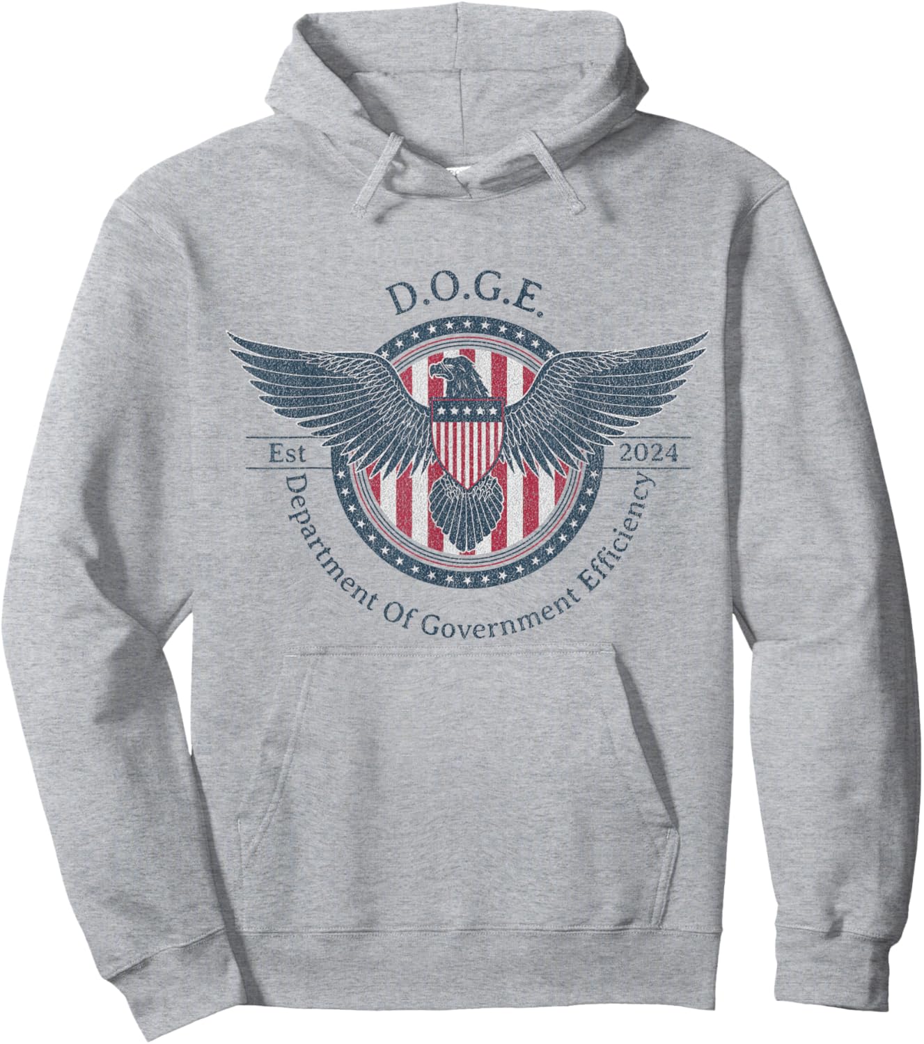 DOGE Department Of Government Efficiency Partiotic Hoodie - Hoodie | Ash