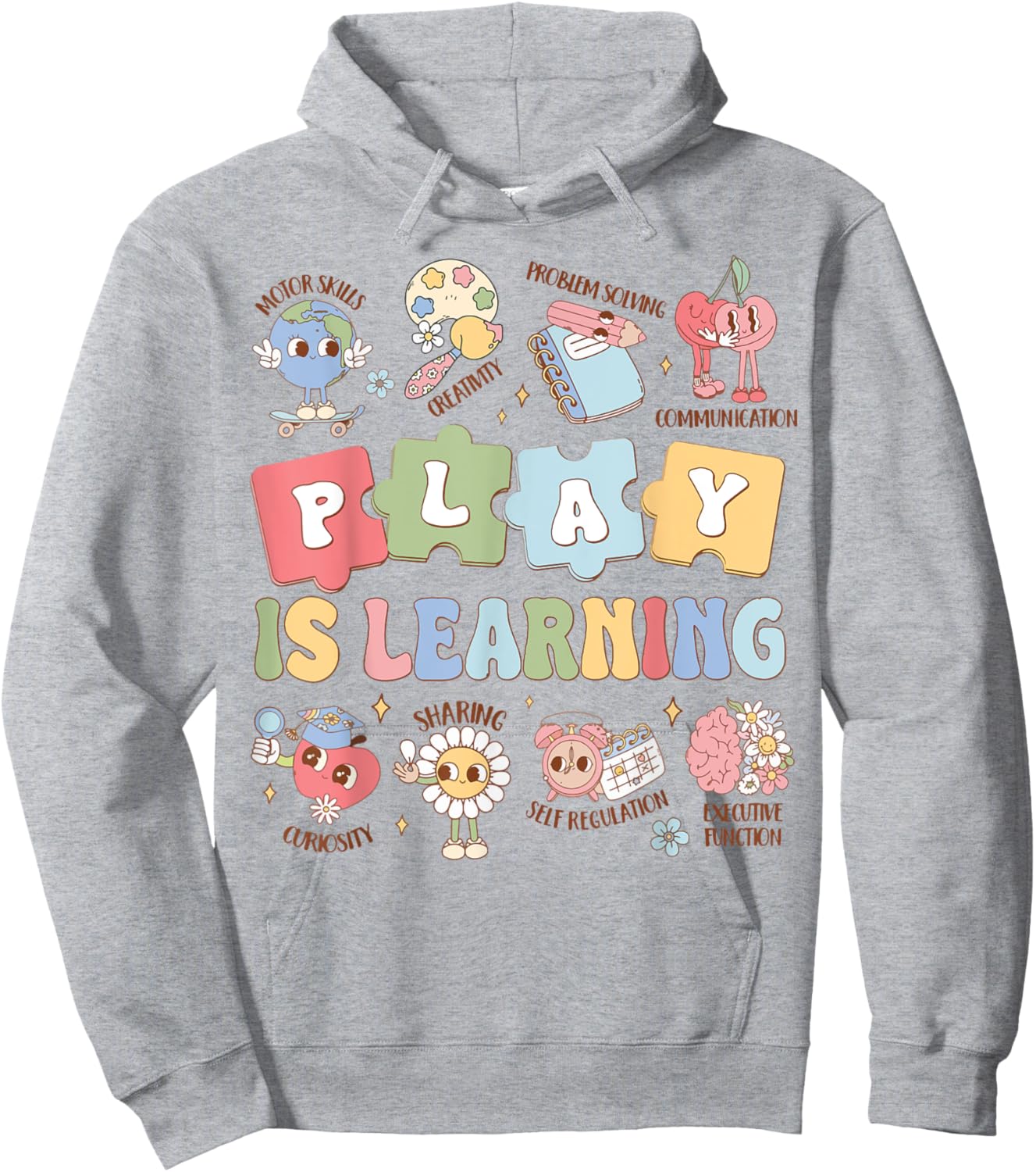 Teacher Groovy Play Is Learning Back To School Hoodie - Hoodie | Ash