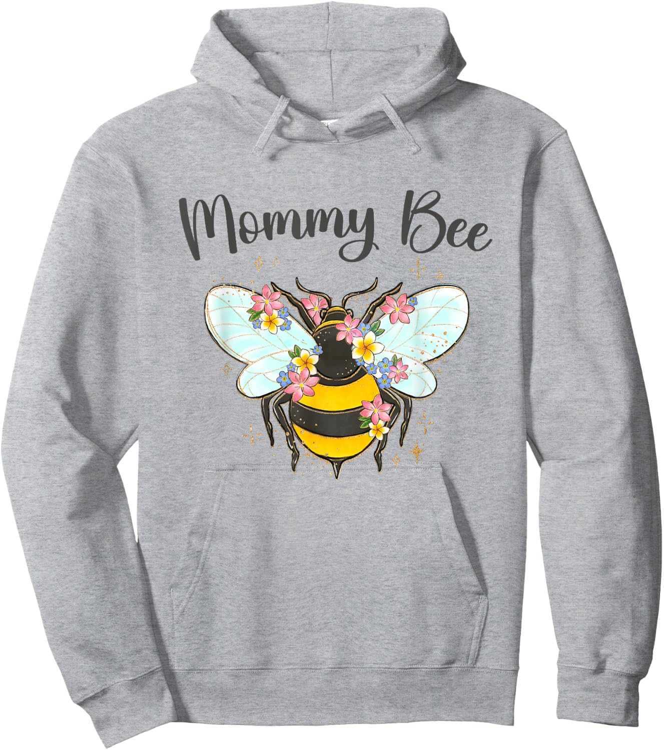 Mommy Bee Funny Bumble Bee Mother's Day Mom Mama Grandma Hoodie - Hoodie | Ash
