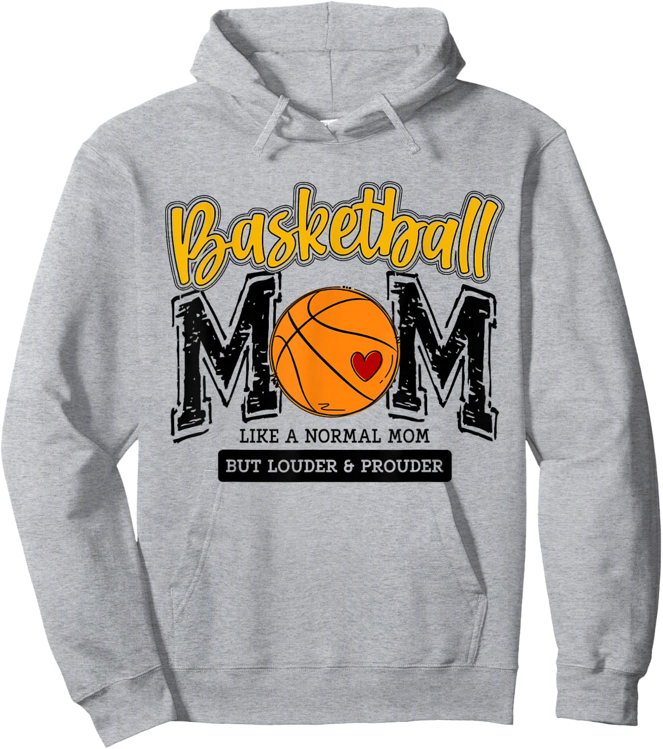 Basketball Mama Yellow Game Day Basket Mom Senior Team 2025 Hoodie - Hoodie | Ash