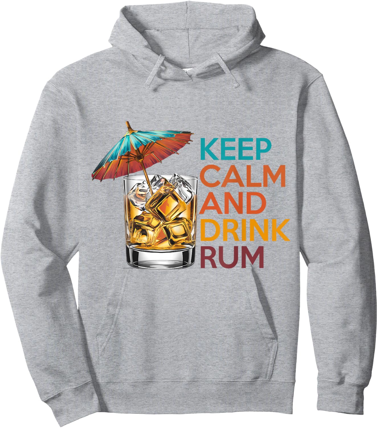 Keep Calm and Drink Rum Tropical Cocktail Lover Retro Hoodie - Hoodie | Ash