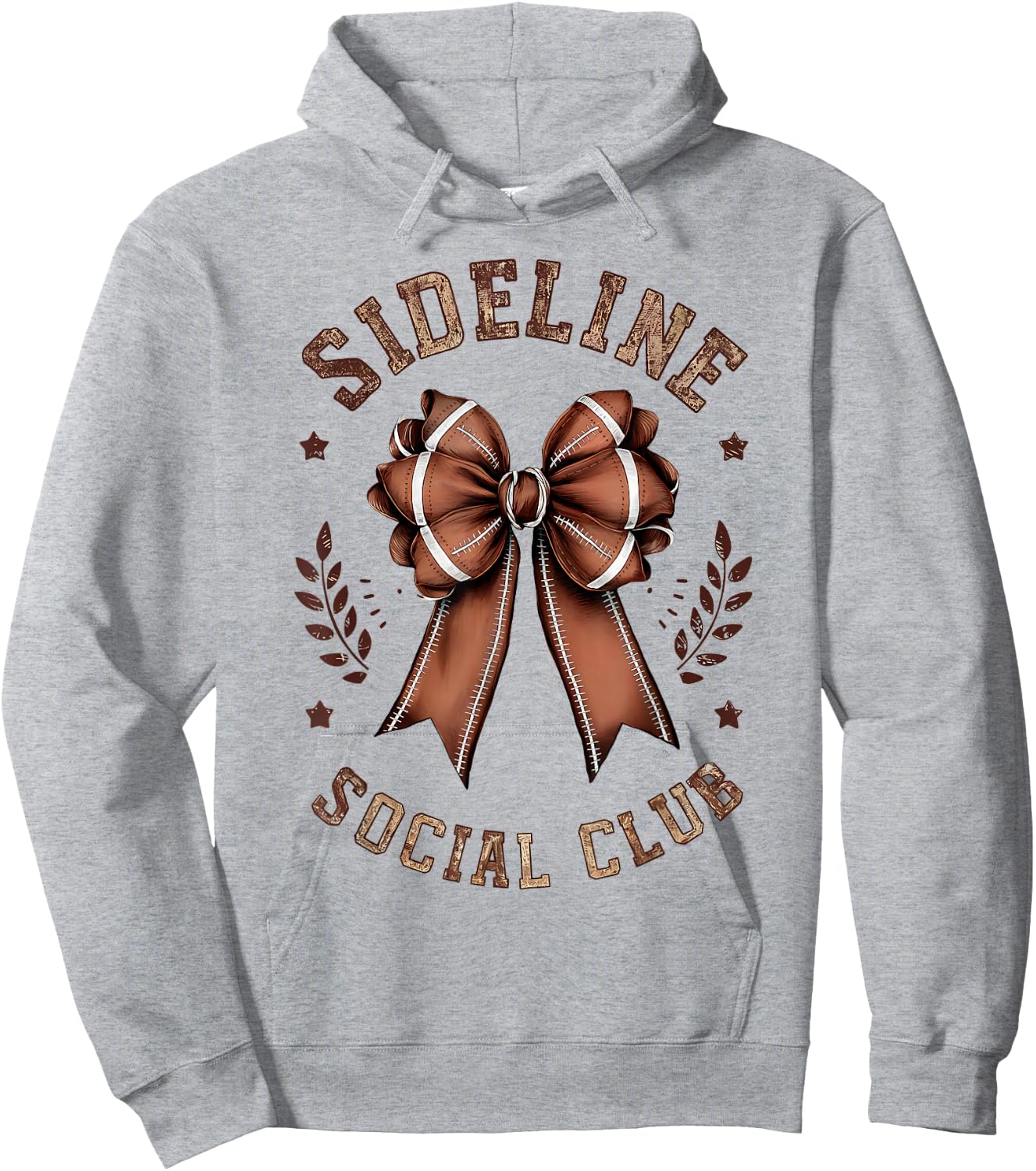 Girls Women's Moms Coquette Bow Football Lover Game Day Hoodie - Hoodie | Ash