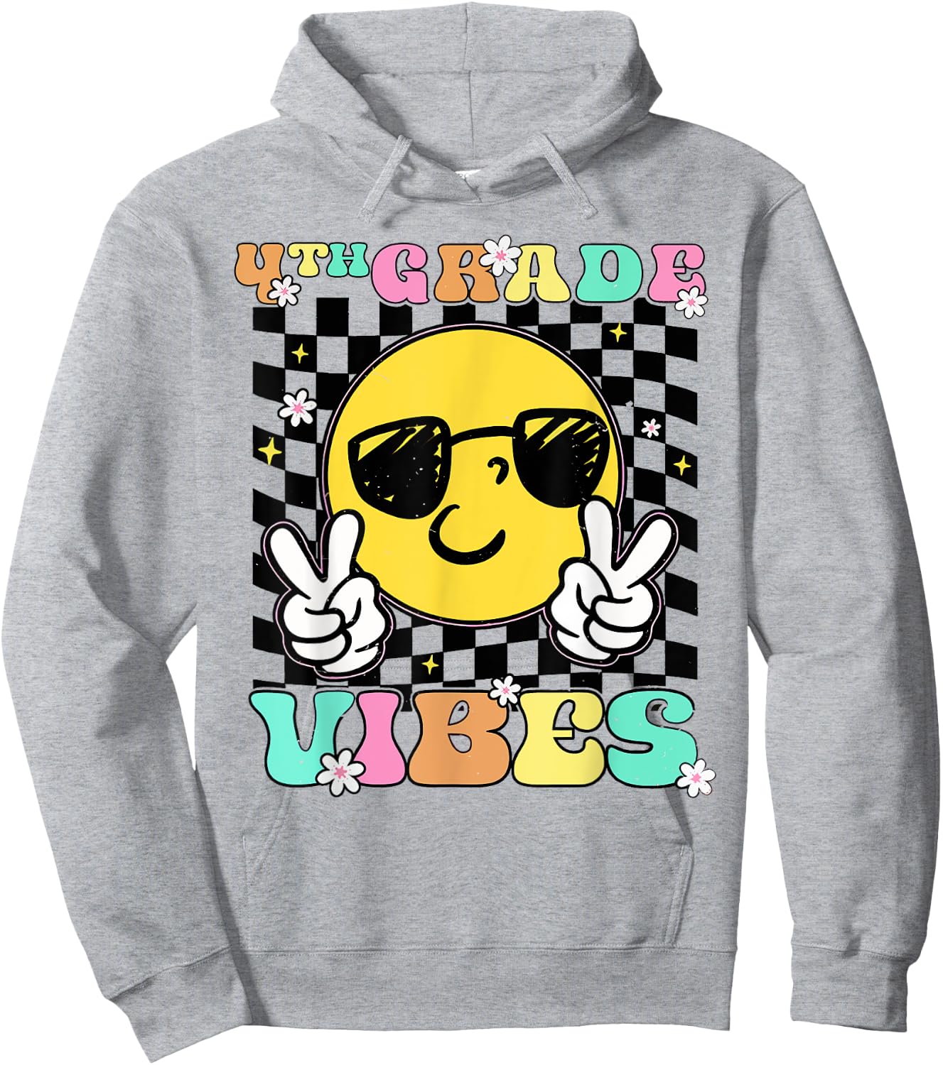 Girls 4th Grade Vibes Back To School Fourth Grade Hoodie - Hoodie | Ash