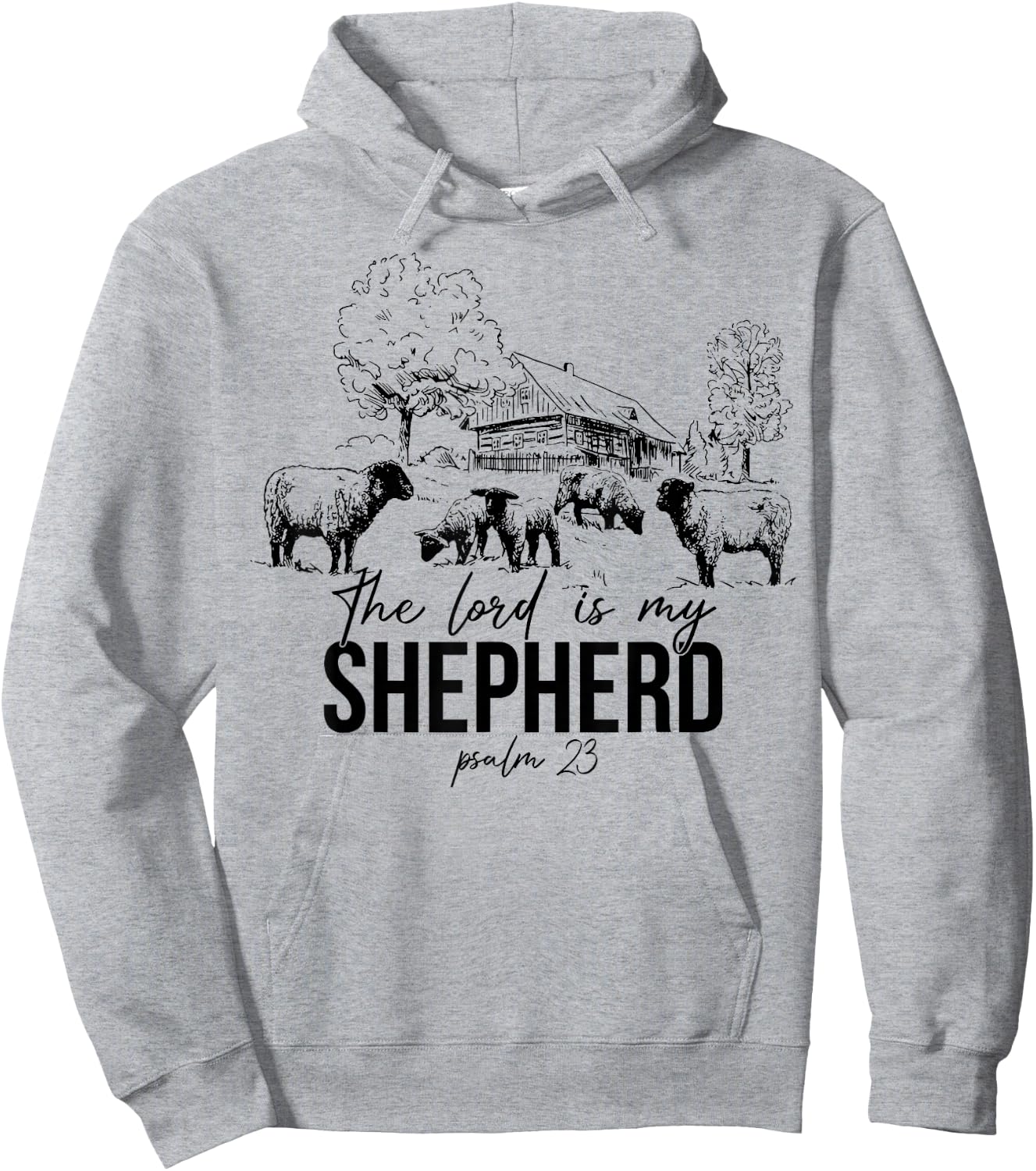 The Lord Is My Shepherd Funny Sheep Farm Hoodie - Hoodie | Ash