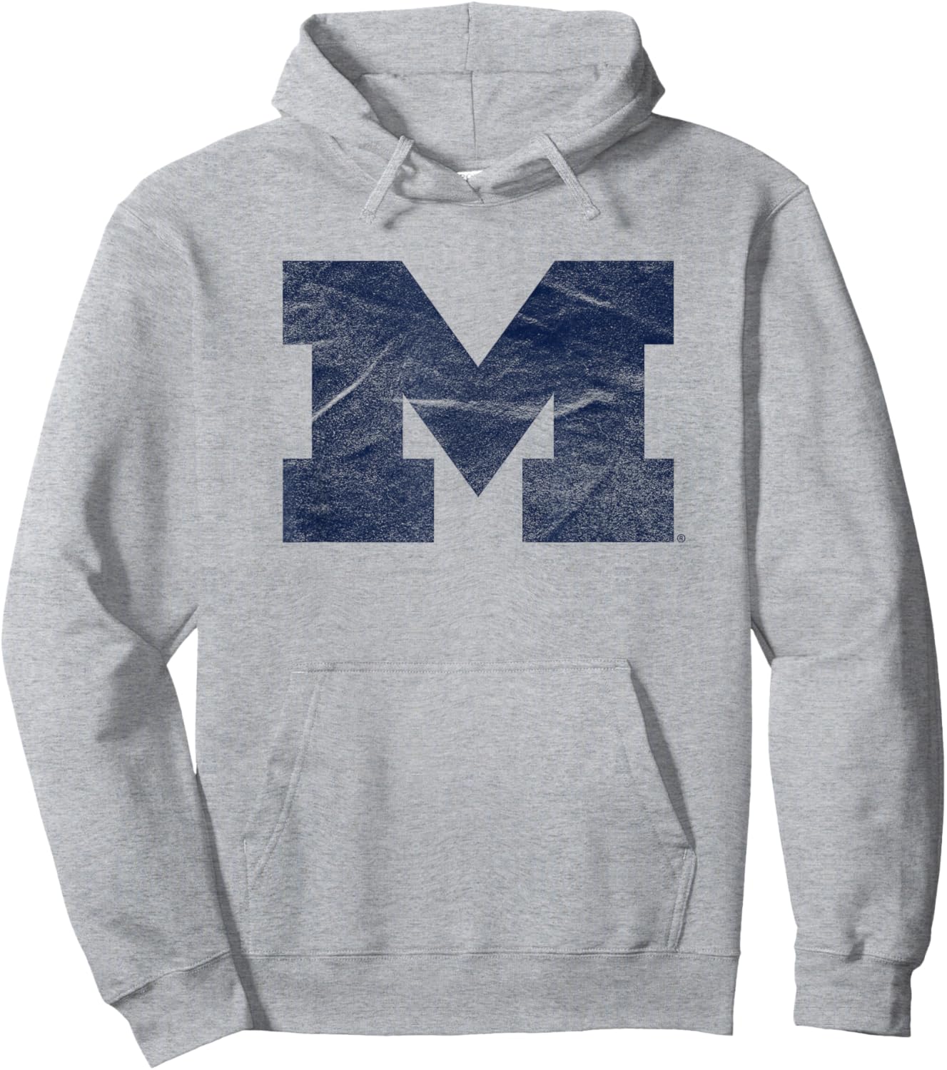 University of Michigan Wolverines U of M Distressed Primary Hoodie - Hoodie | Ash
