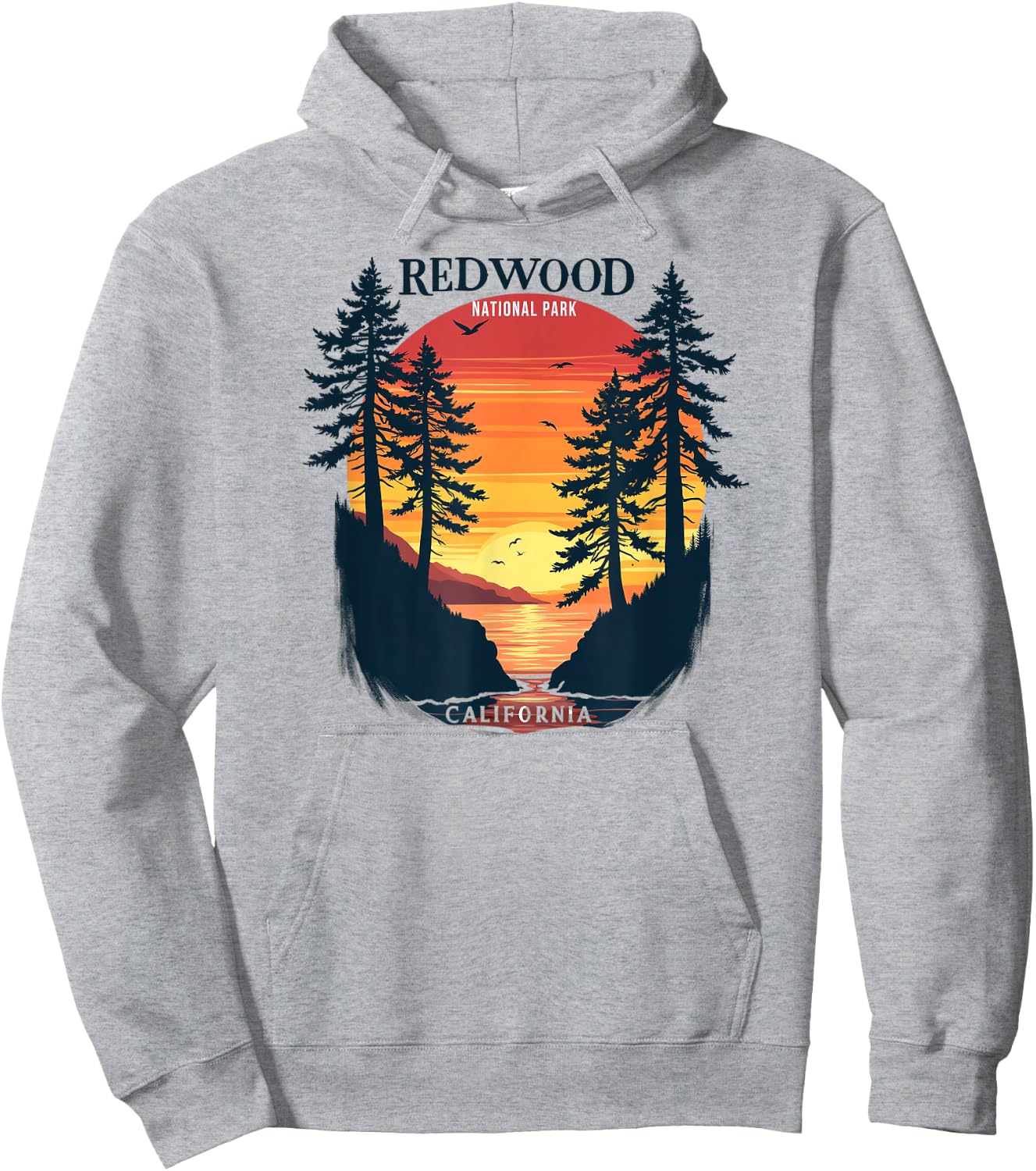 Redwood National Park California Sunset Hoodie - Hoodie | Ash