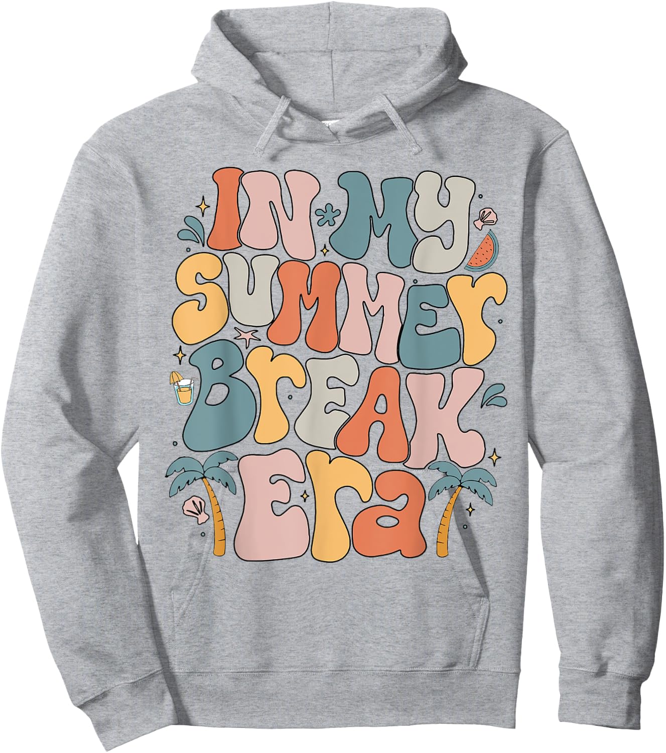 In My Summer Break Era Teacher Summer Break Vacation Groovy Women Kids Hoodie - Hoodie | Ash