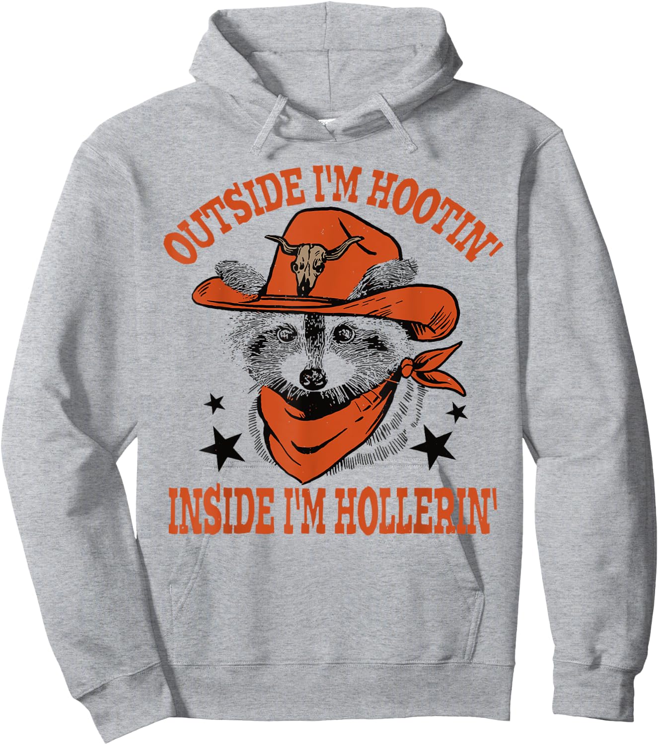Raccoon Outside I'm Hootin' Inside I'm Hollerin' Hoodie - Hoodie | Ash