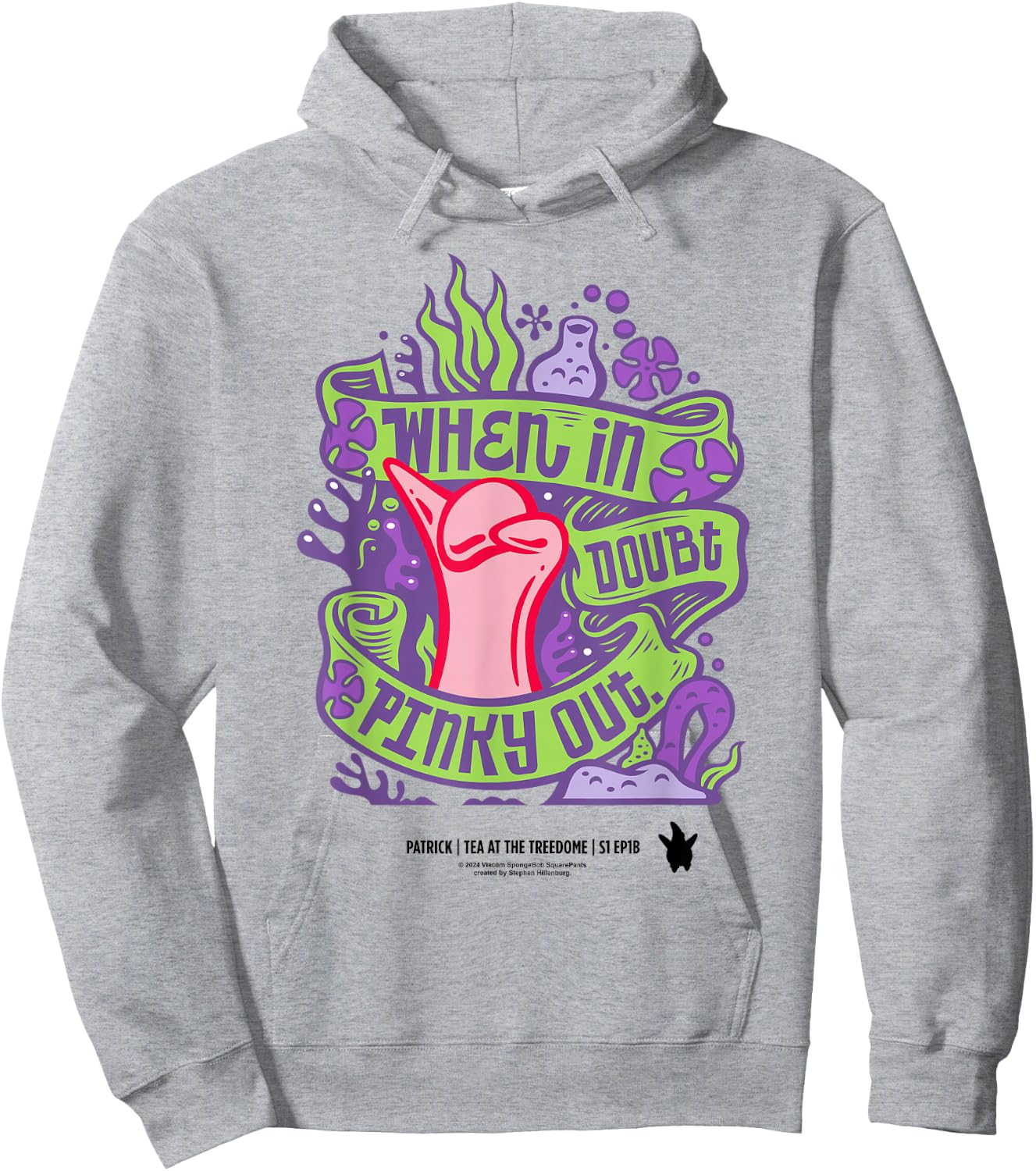 SpongeBob SquarePants Patrick Pinky Out Hoodie - Hoodie | Ash