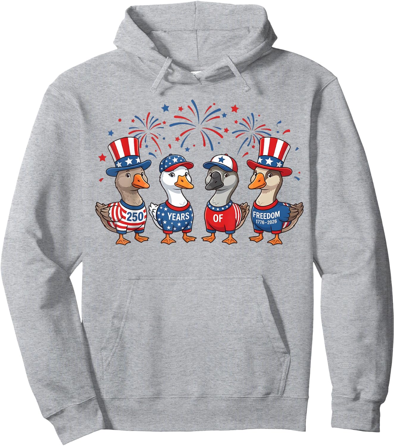 250 Gooses Anniversary Patriotic American Independence Day Hoodie - Hoodie | Ash