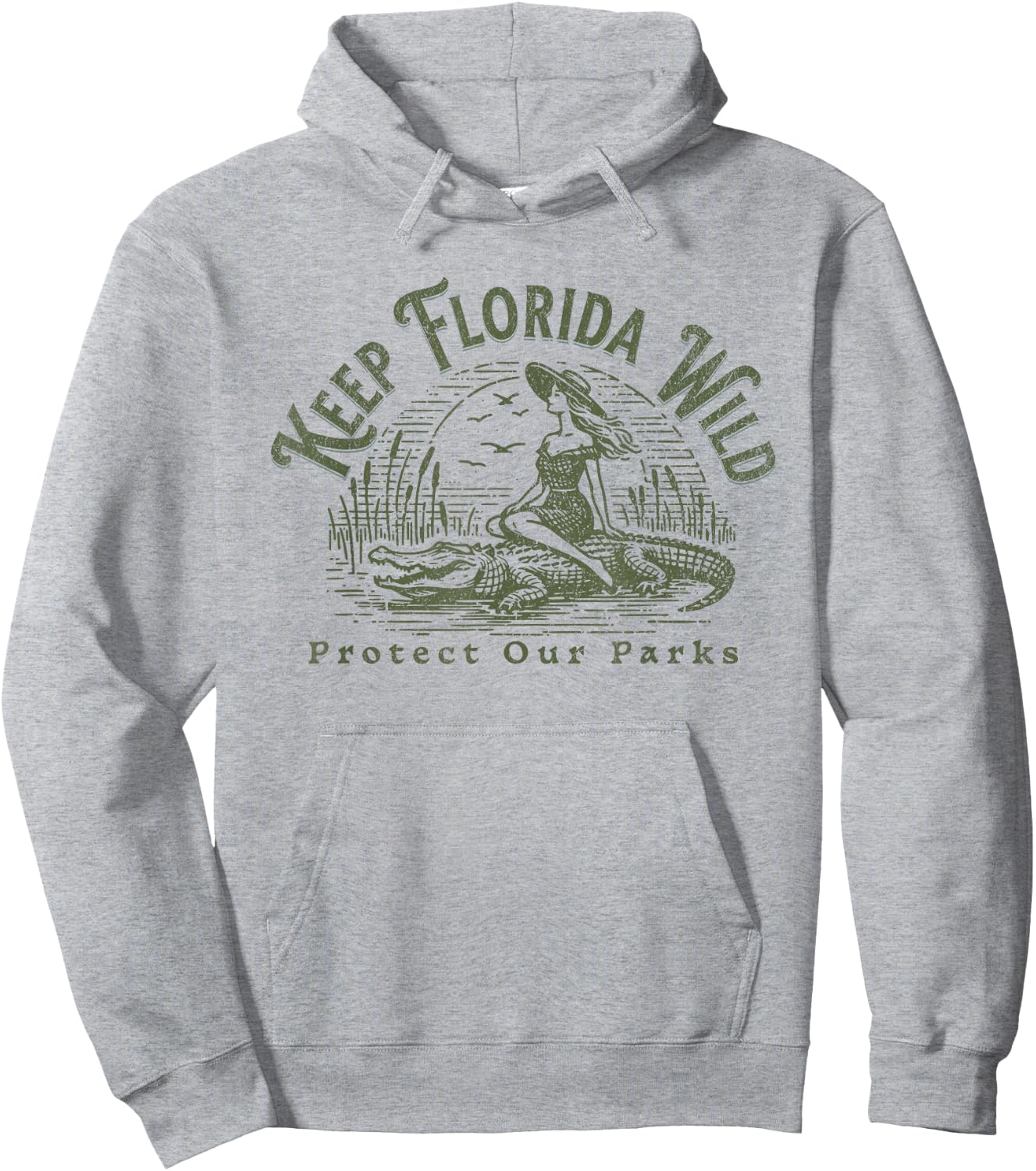 Florida Wildlife Parks Keep Florida Wild Alligator Hoodie - Hoodie | Ash