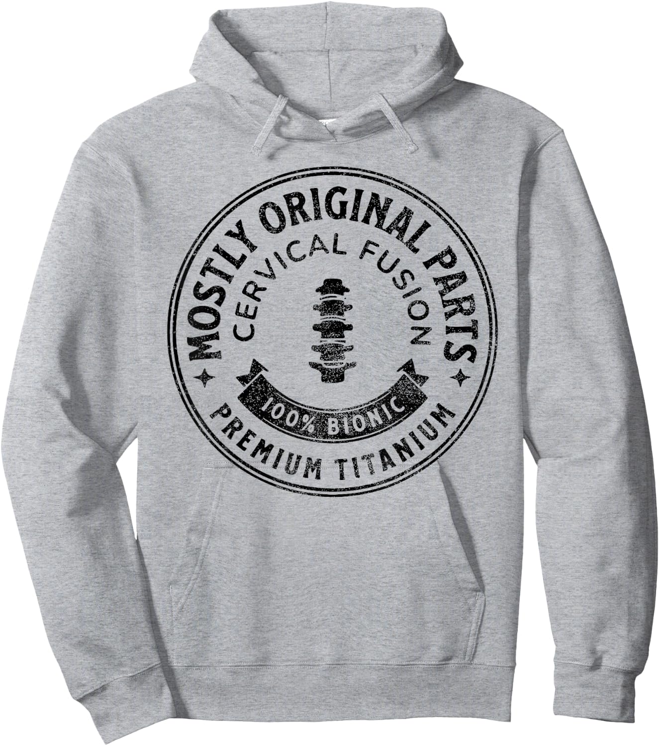 Cervical Fusion Mostly Original Parts Cervical Spine Fusion Hoodie - Hoodie | Ash