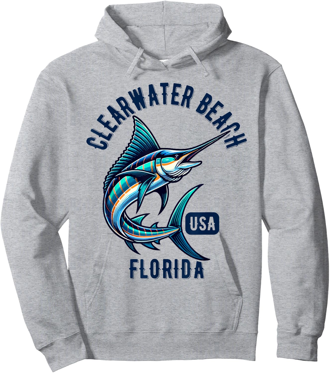 Clearwater Beach Florida USA Fishing Design Women Kids Hoodie - Hoodie | Ash