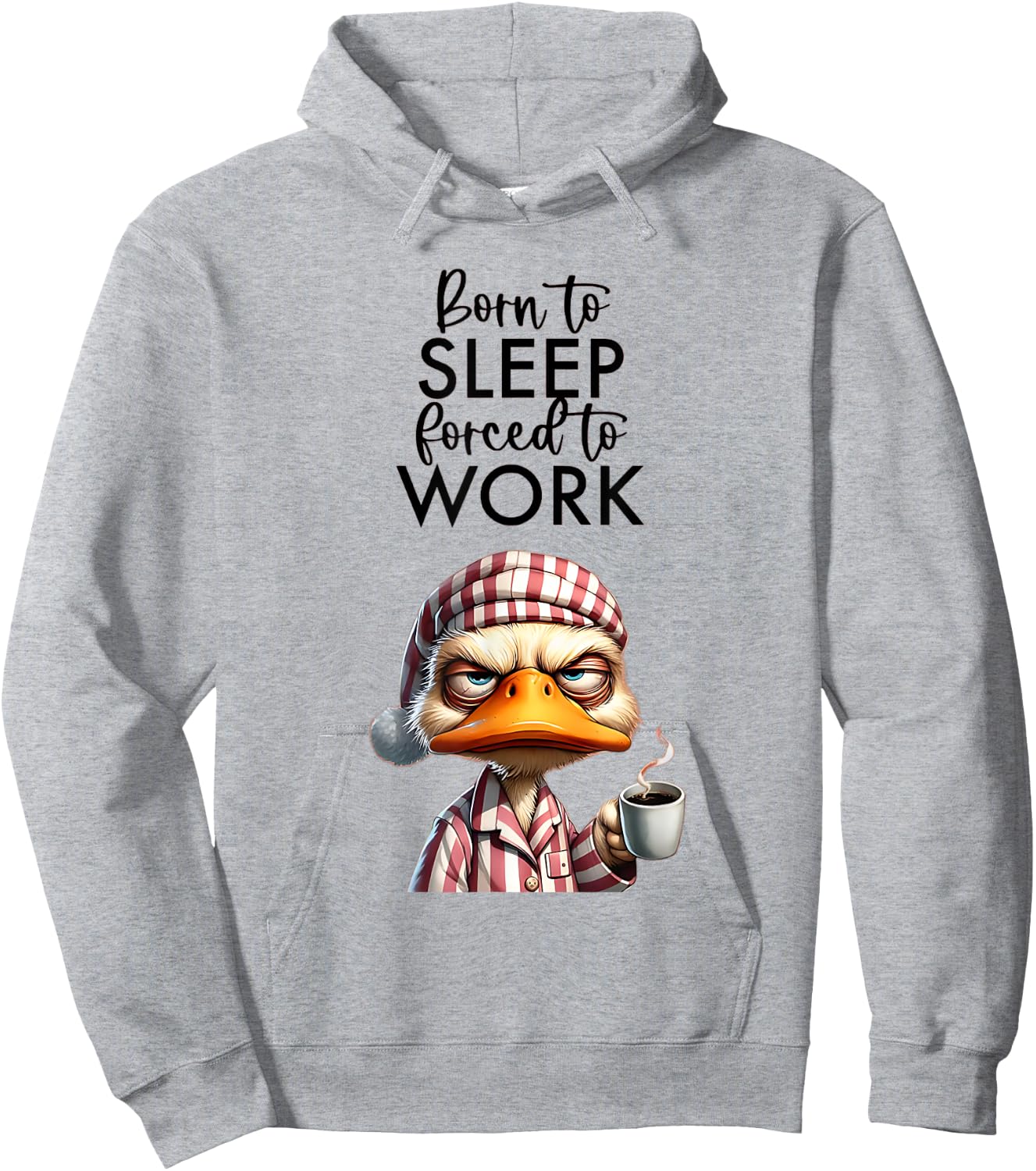 Cat Meme Lover Born To Be Sleep Forced To Work. Clothing Women Kids Hoodie - Hoodie | Ash