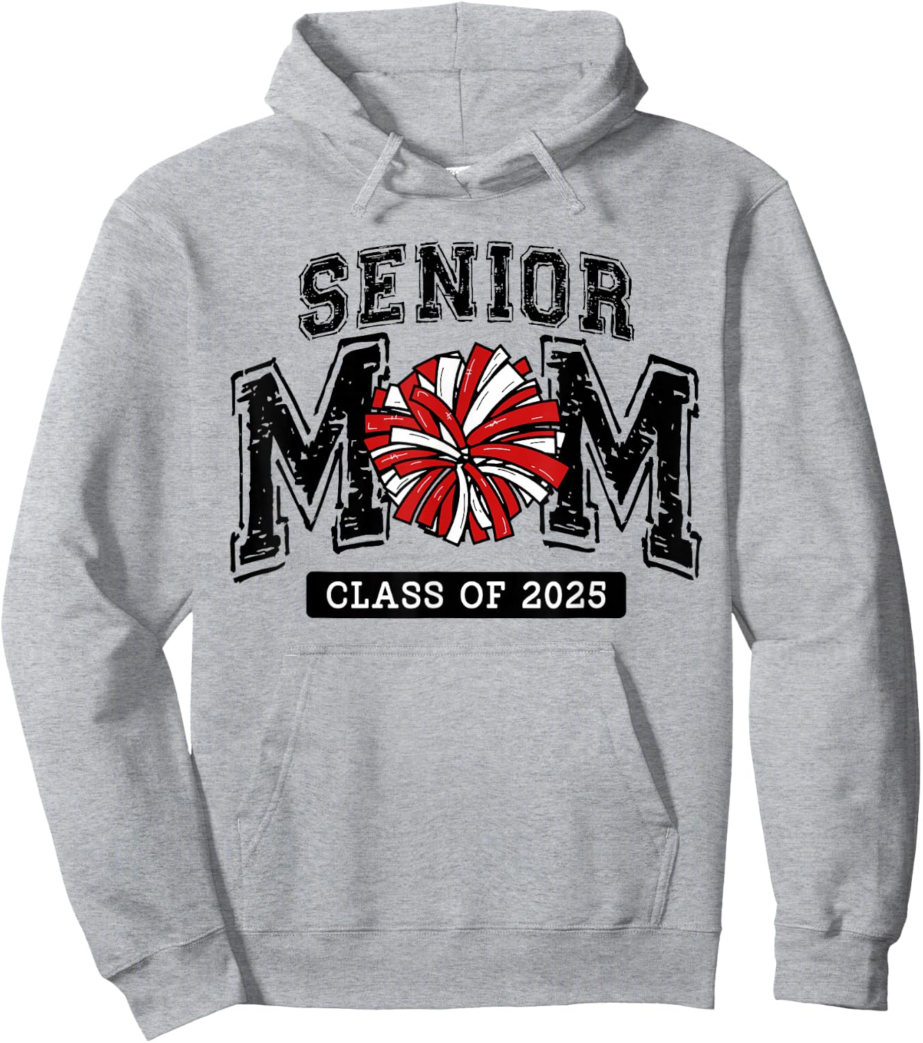 Senior Mom 2025 Cheer Mama Class Of 2025 Funny Graduation Hoodie - Hoodie | Ash