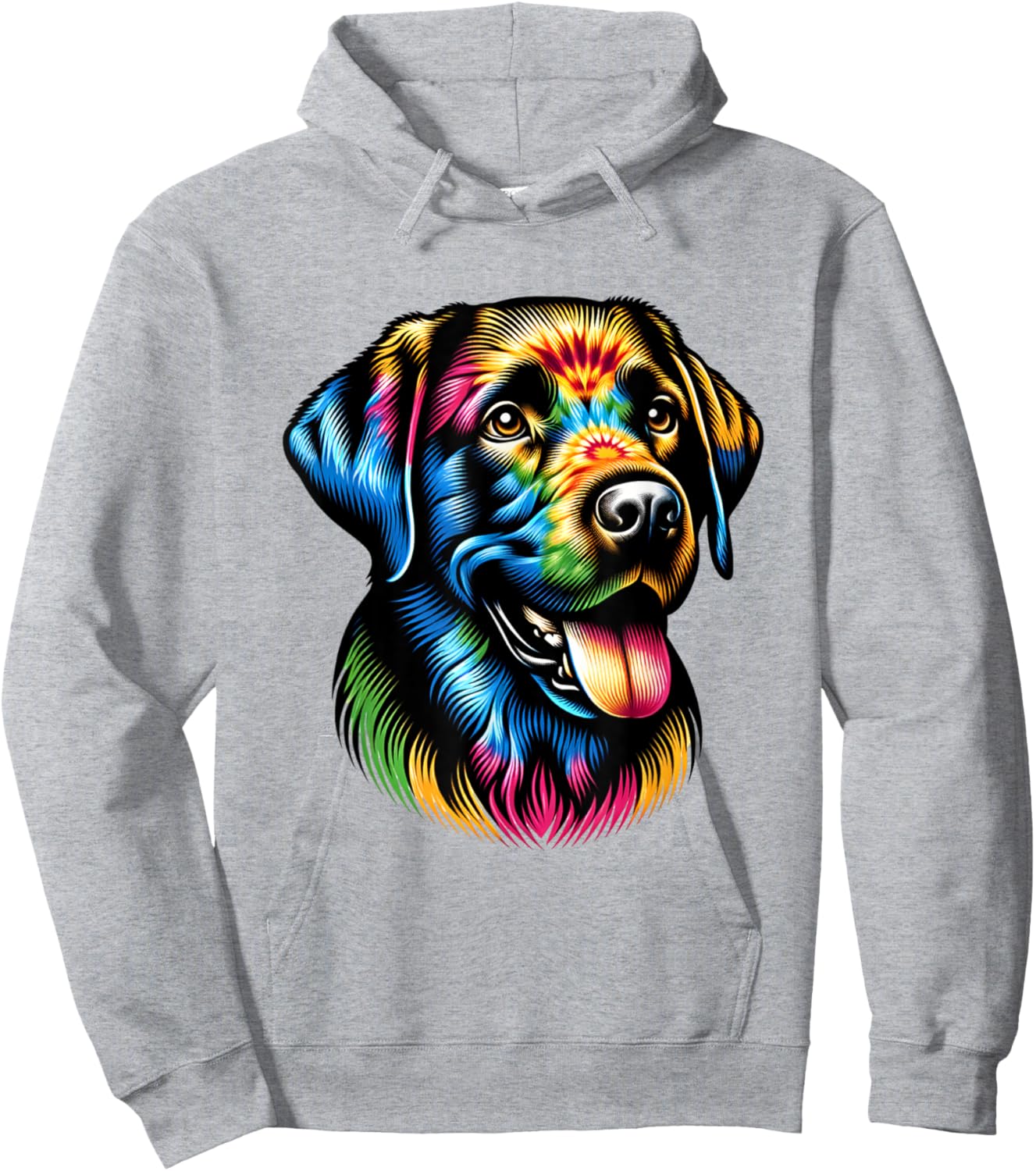 Cute Black Labrador Retriever dog Tie Dye Hippie Labrador Men Women Hoodie - Hoodie | Ash