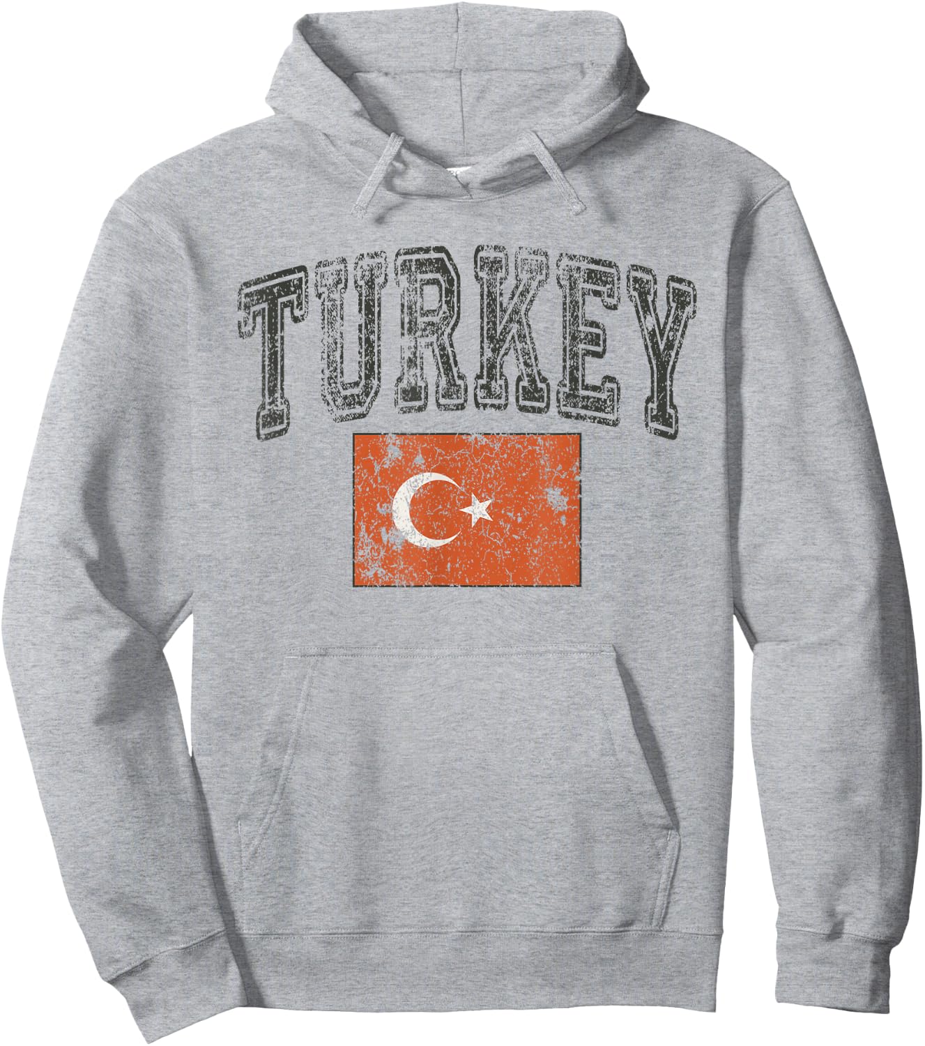 Vintage Retro Faded Turkey Flag Turkish Pride Hoodie - Hoodie | Ash