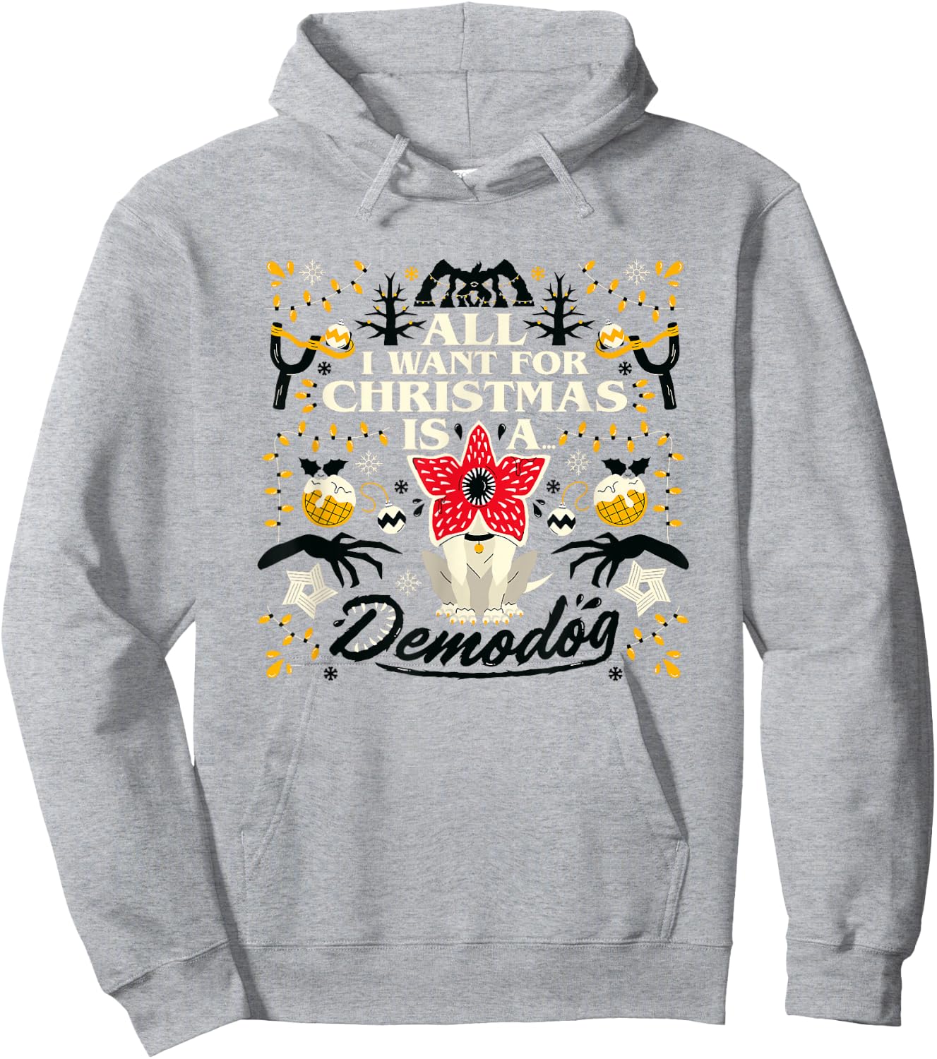 Stranger Things Christmas All I Want For Hanukah A Demodog Hoodie - Hoodie | Ash