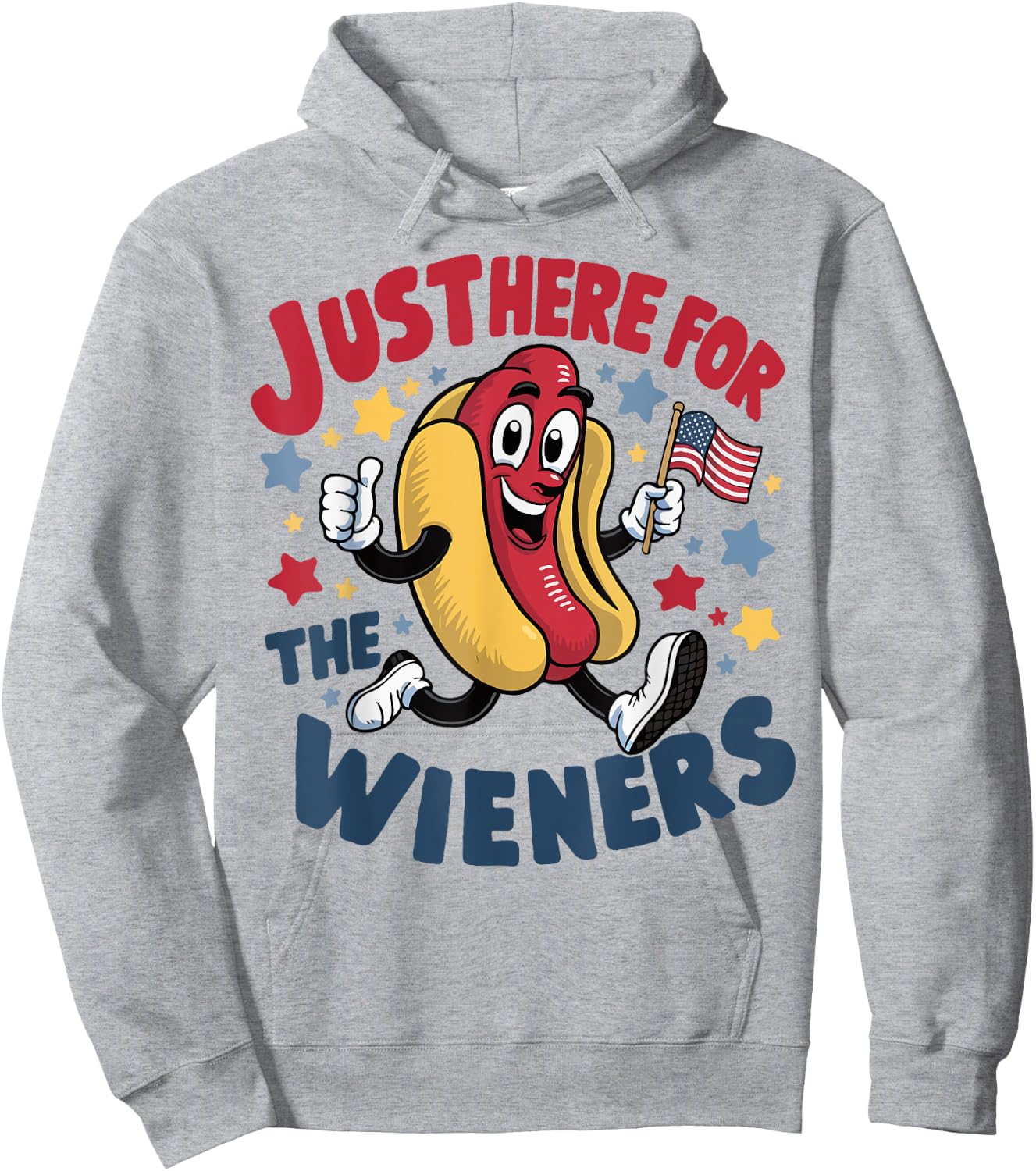 Hot Dog I'm Just Here For The Wieners 4Th Of July Hoodie - Hoodie | Ash