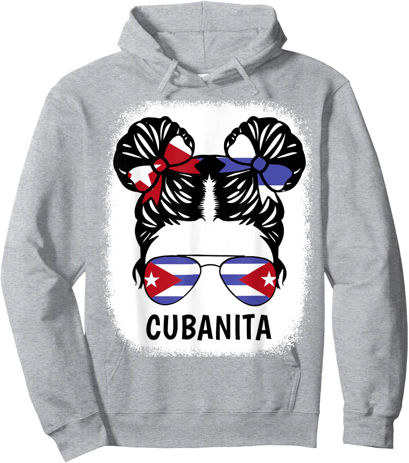 Cubanita Shirt Girl Cuba Flag Cuban Women Hispanic Heritage Hoodie - Hoodie | Ash