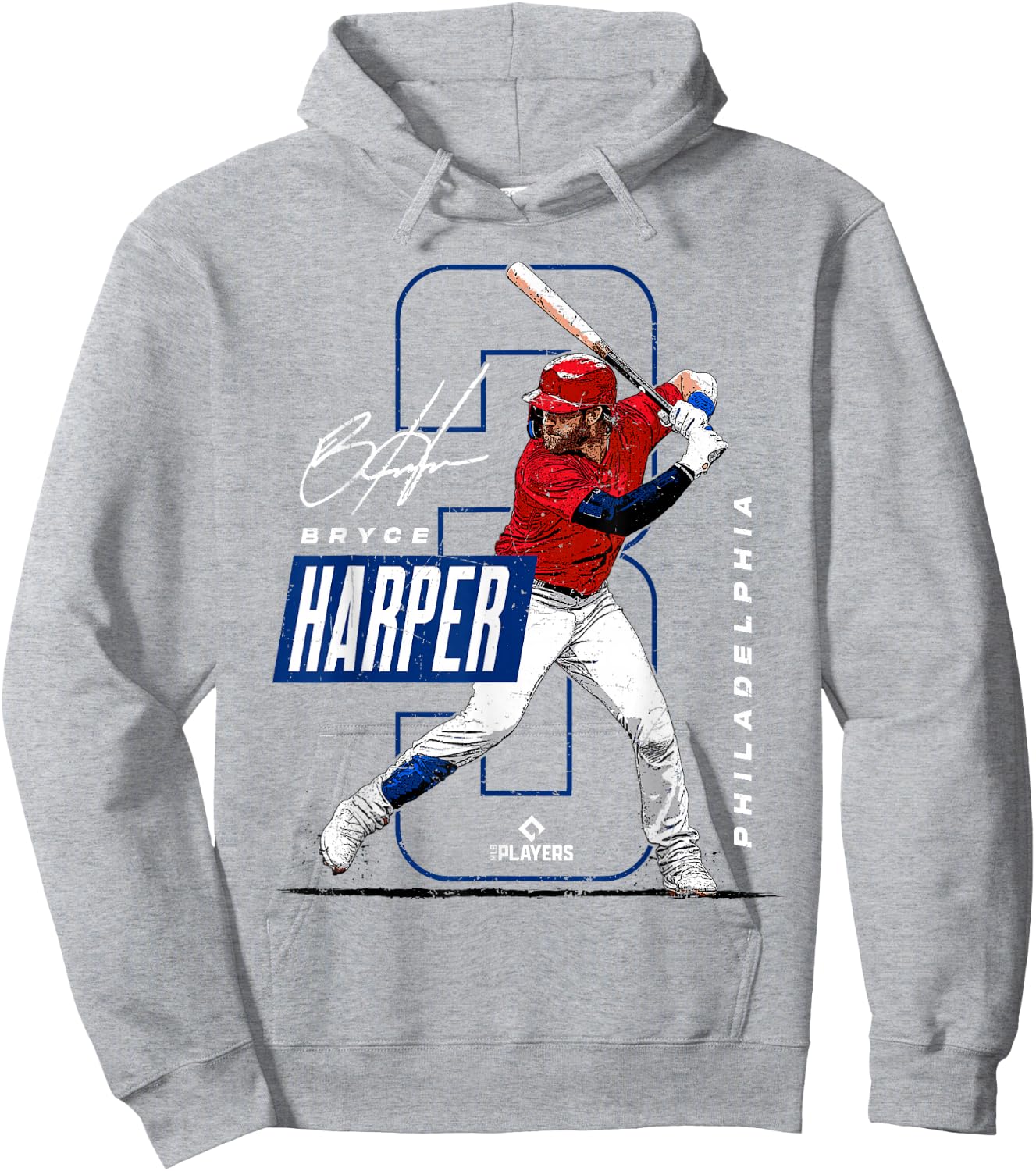 Bryce Harper | Philadelphia MLB Players | MLBHARP3004 Hoodie - Hoodie | Ash