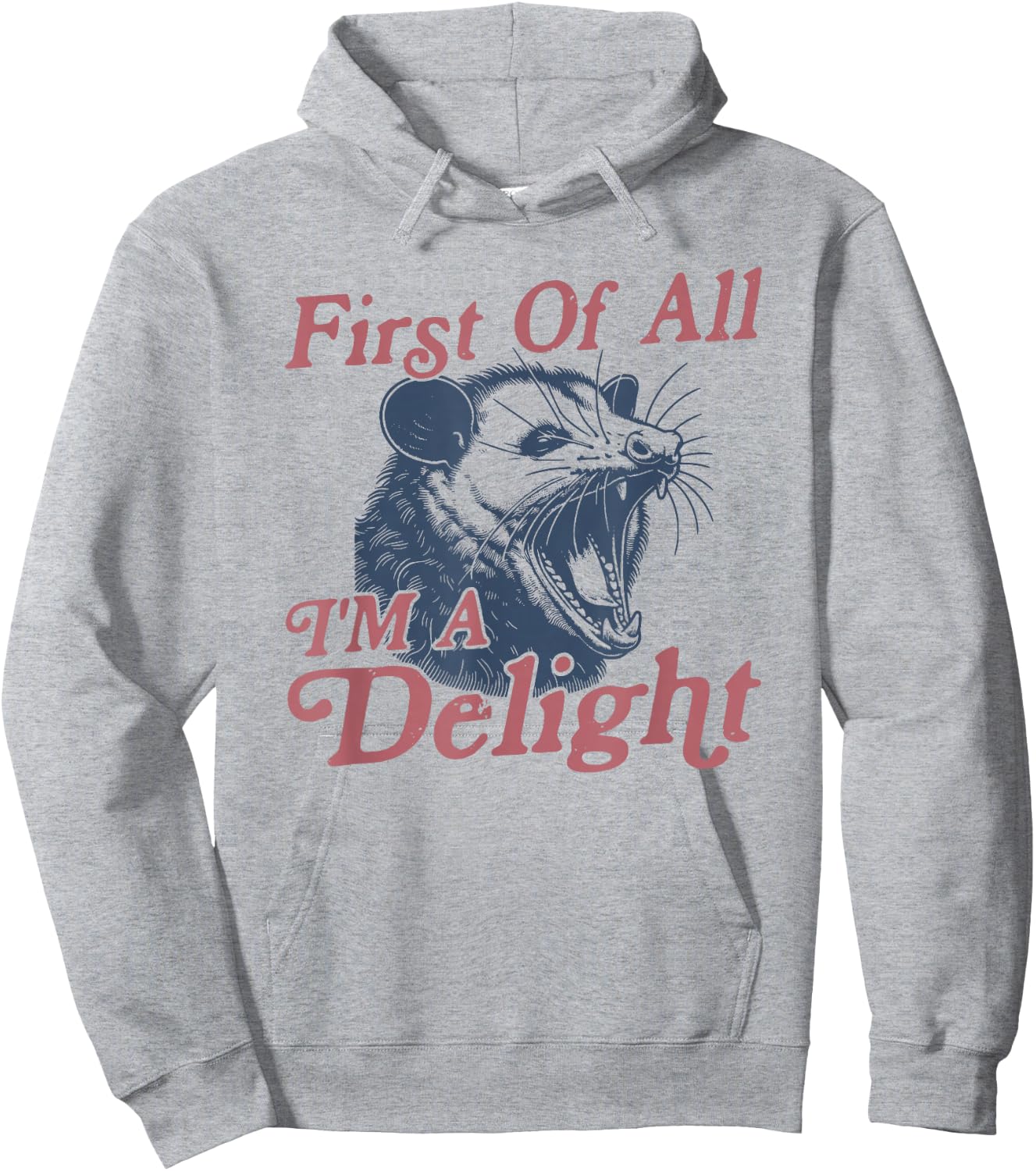 First of All I'm a Delight Possum Hoodie - Hoodie | Ash