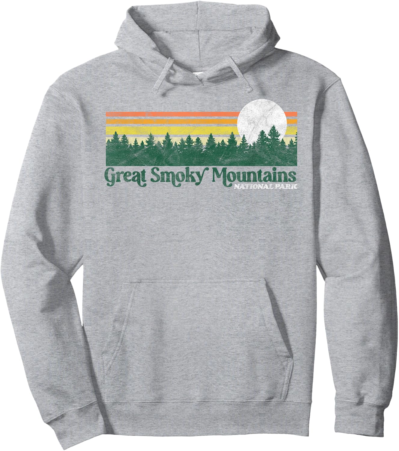 Great Smoky Mountains National Park Vintage Distressed 80s Hoodie - Hoodie | Ash