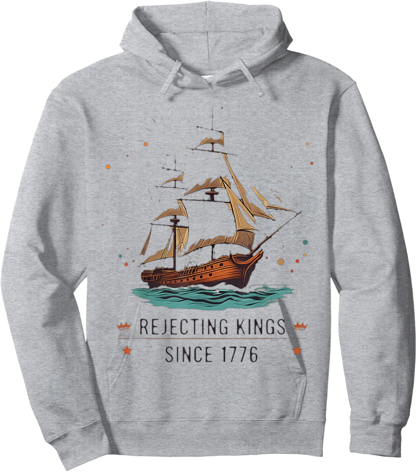 Rejecting Since 1776 American Flag USA 4th Of July Hoodie - Hoodie | Ash