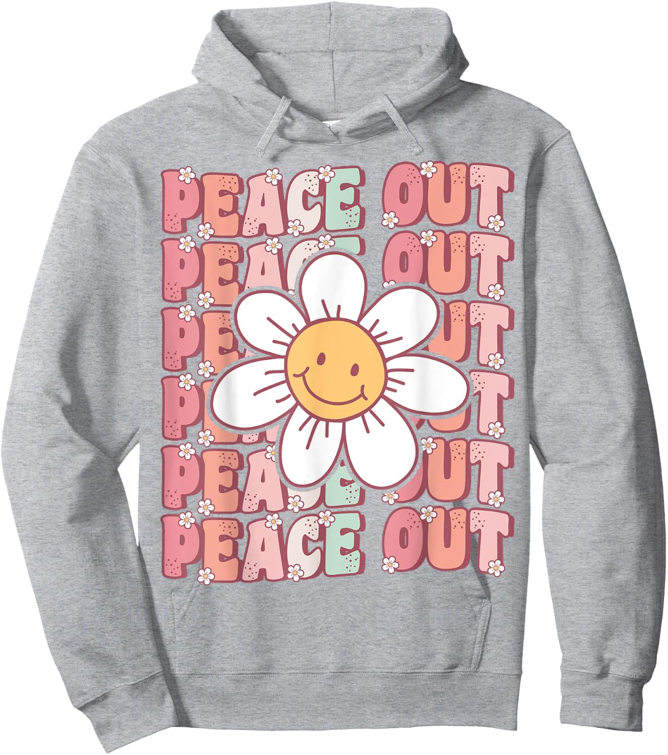 Peace Out Teacher Student Cute Groovy Last Day of School Men Women Kids Hoodie - Hoodie | Ash