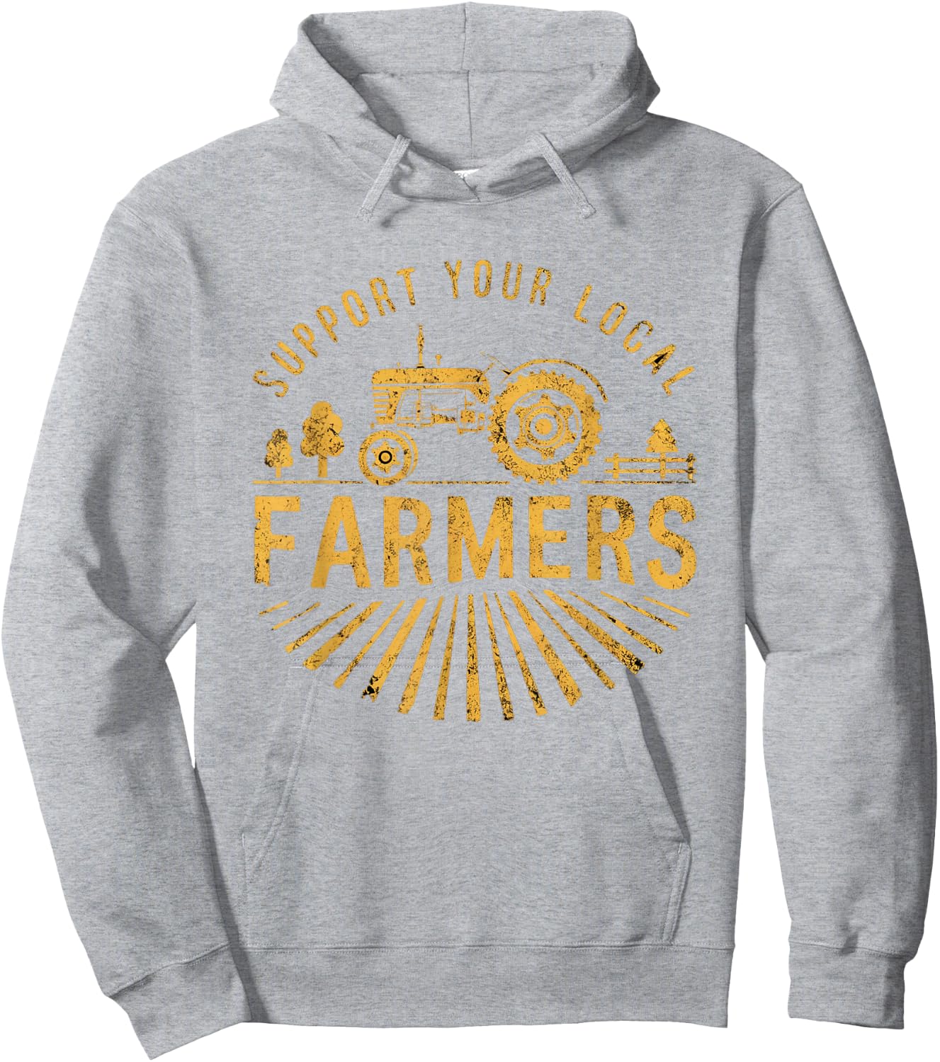 Support Your Local Farmers Farming Life Farm Tractor Farmer Hoodie - Hoodie | Ash