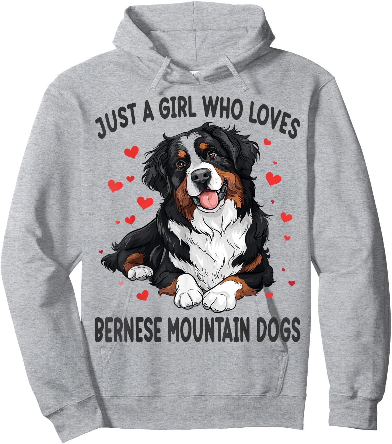 Just a Girl Who Loves Bernese Mountain Berner Dog Lover Hoodie - Hoodie | Ash