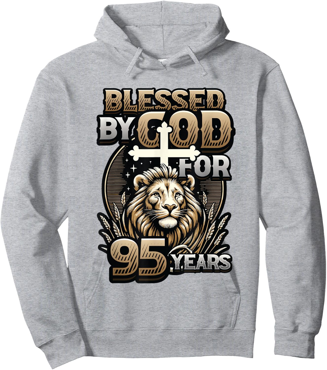 Blessed By God For 95 Years Religious Themed 95th Birthday Hoodie - Hoodie | Ash