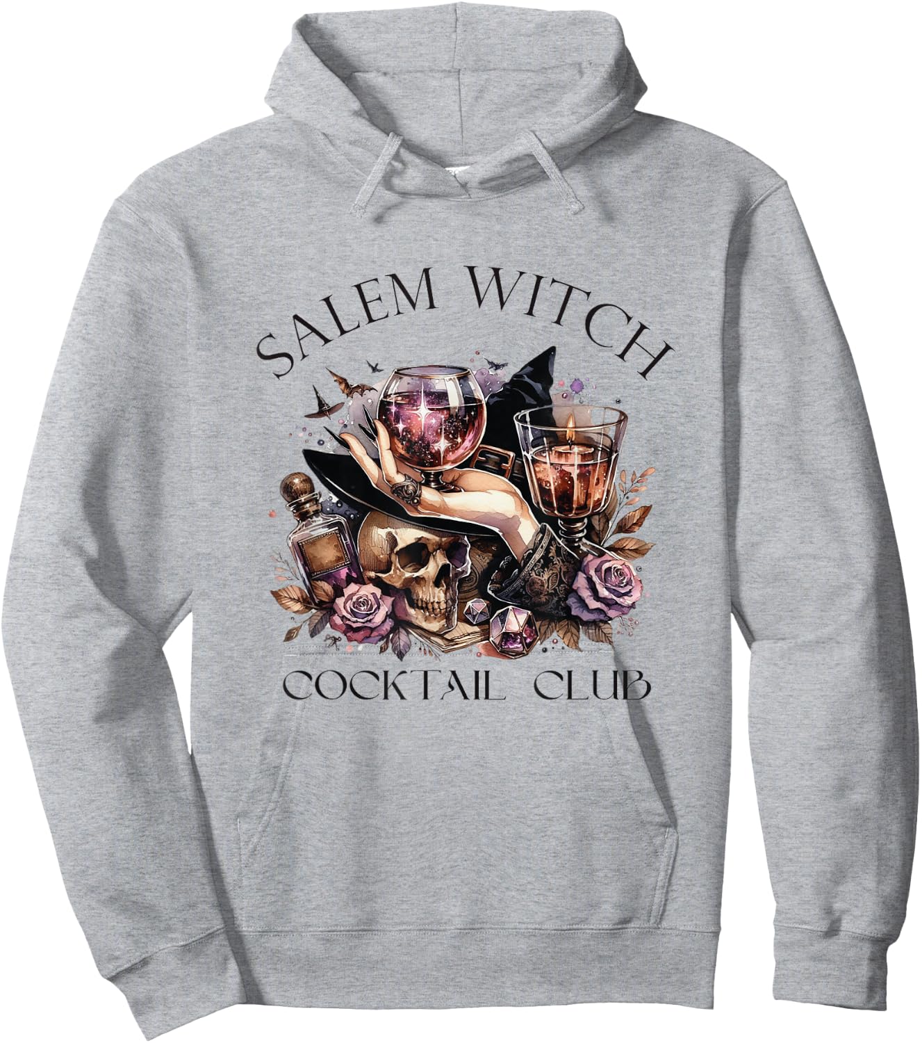Salem Witch Cocktail Club Halloween Party Costume Hoodie - Hoodie | Ash