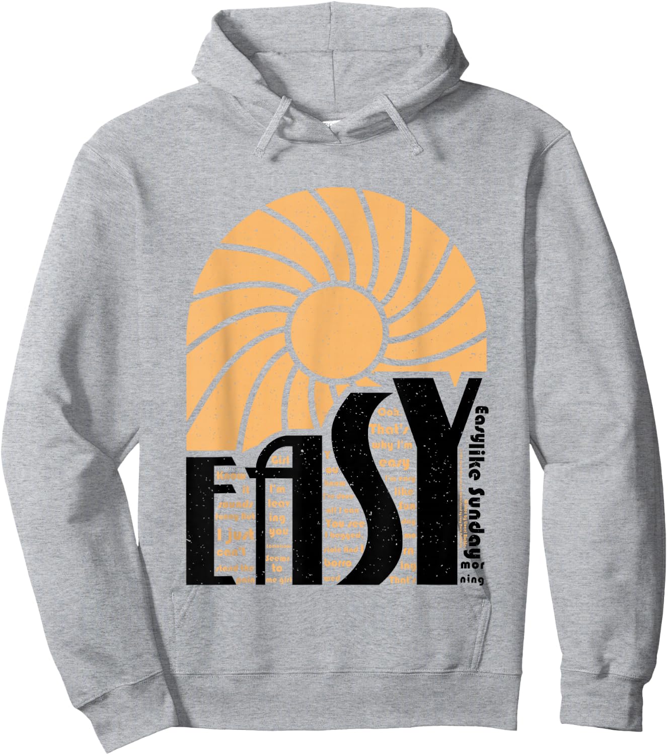 Easy Like Sunday Morning Lyric Sun Commodores Lionel Richie Hoodie - Hoodie | Ash