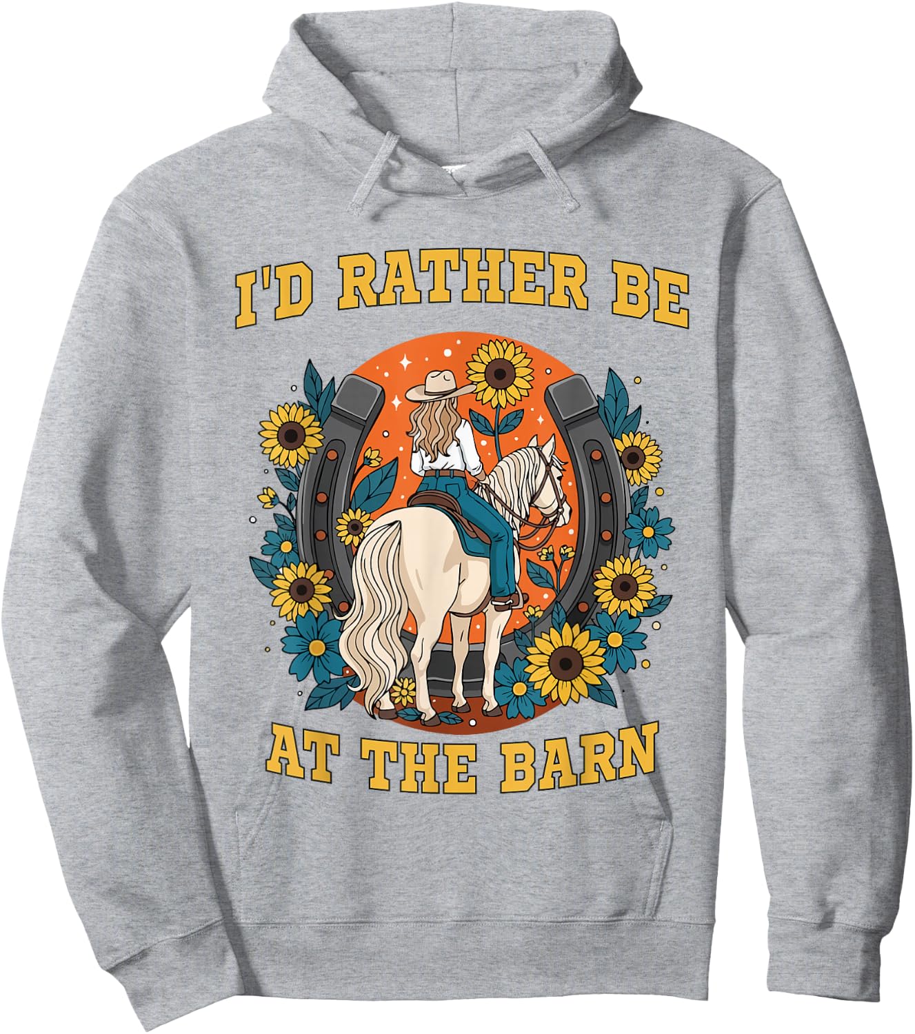 Funny Horse Lover, I'd Rather Be at The Barn Hoodie - Hoodie | Ash