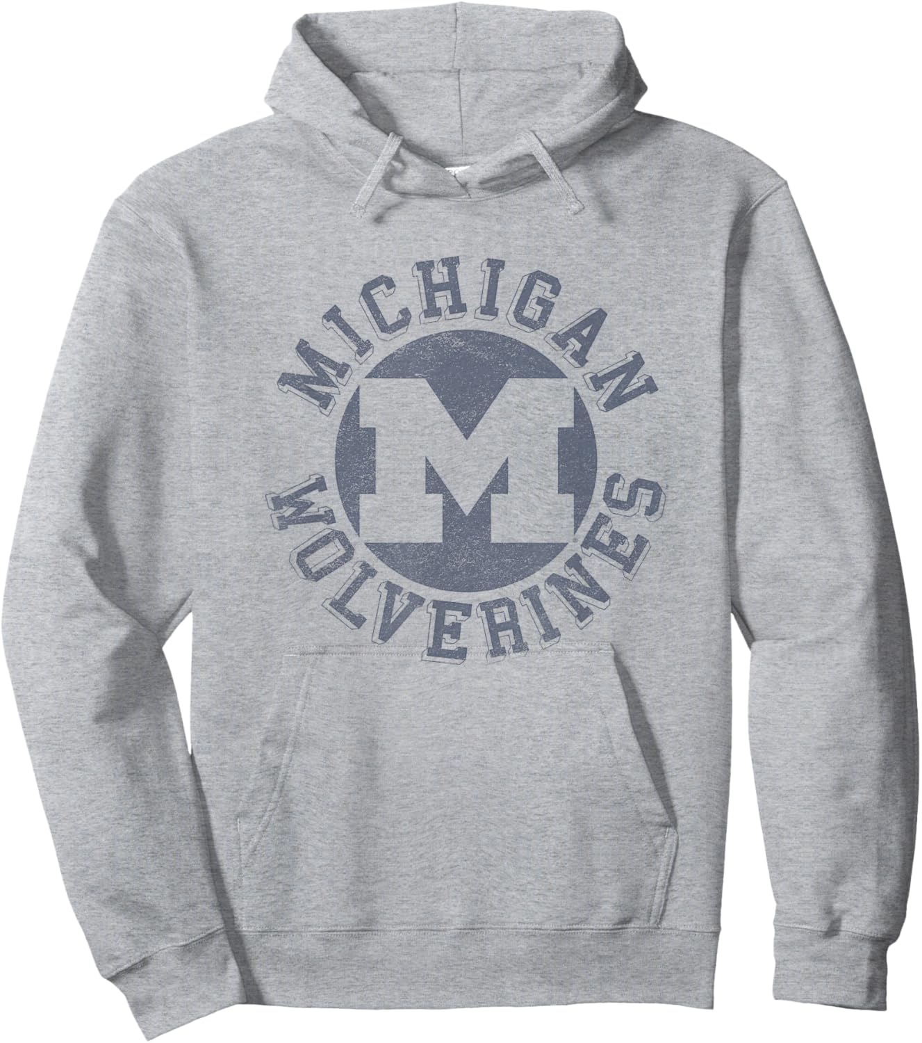 University of Michigan Wolverines U of M Classic Retro Stamp Hoodie - Hoodie | Ash