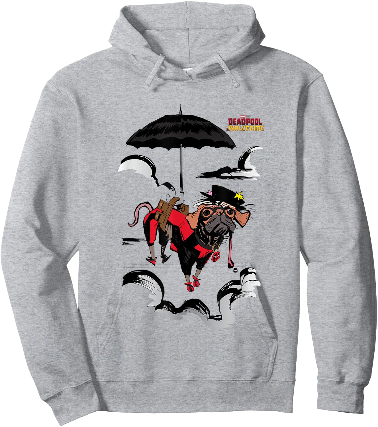Marvel Deadpool & Wolverine Dogpool To The Cloudy Rescue Hoodie - Hoodie | Ash