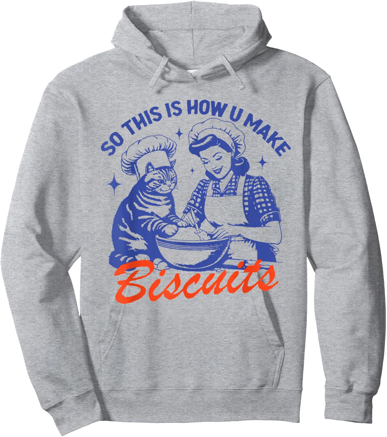 Retro Cat Biscuit Meme Cat Lover Bread Making Baker Cat Mom Women Girls Kids Hoodie - Hoodie | Ash